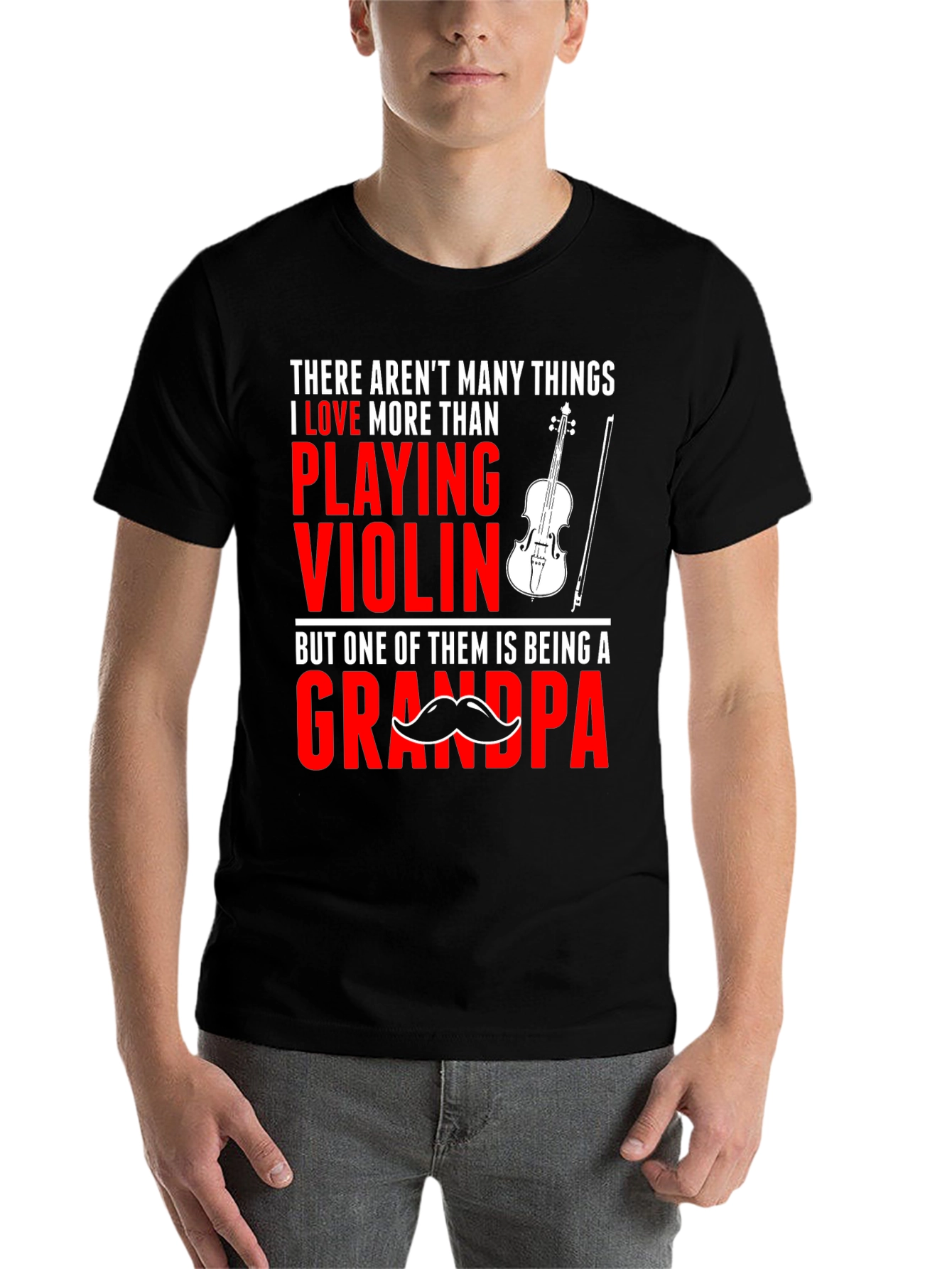 Black Violin Grandpa T-Shirt: Love Playing Grandpa Tee view 7