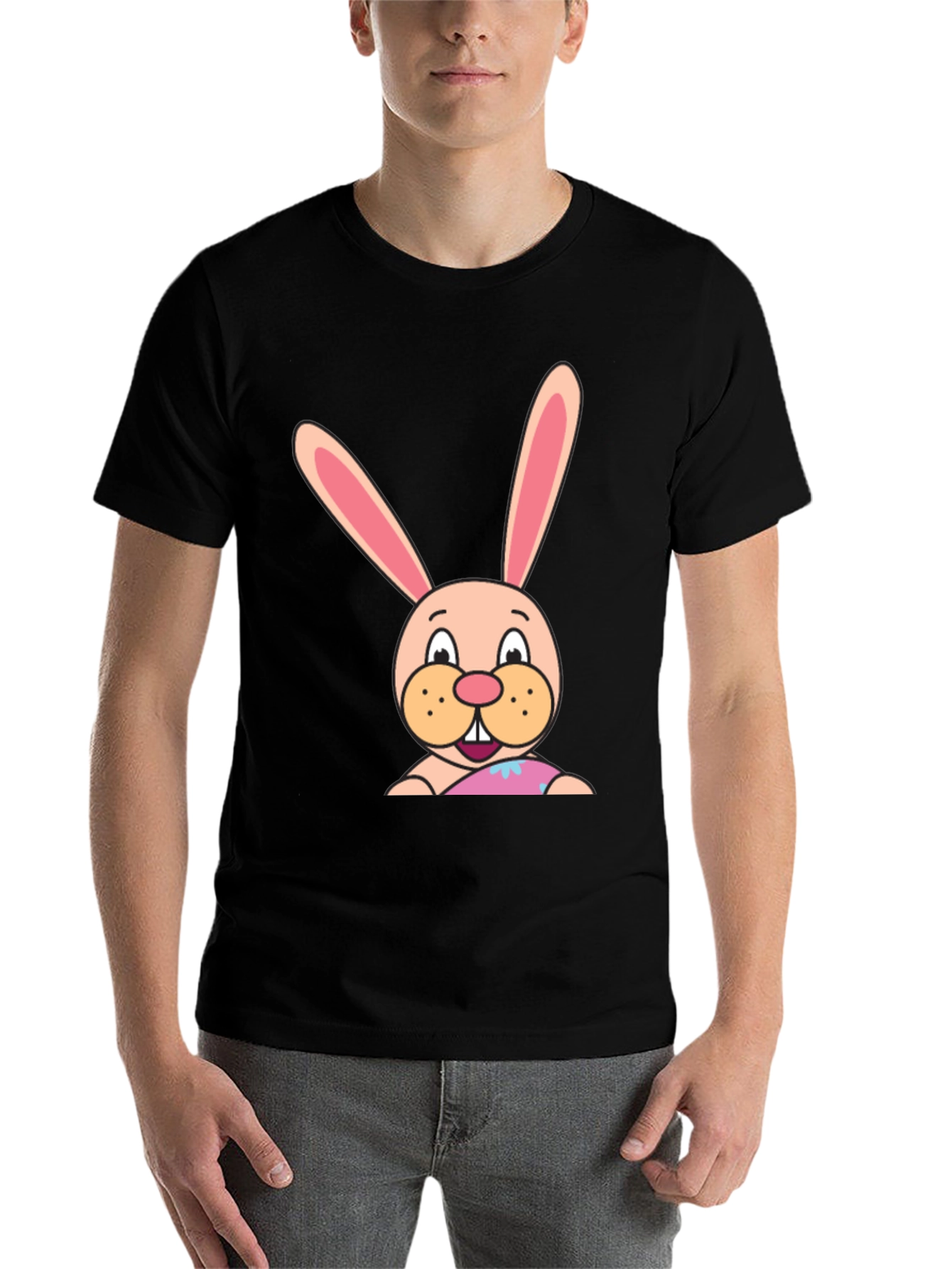 Black Bunny Graphic Tee - Soft Cotton Blend view 7