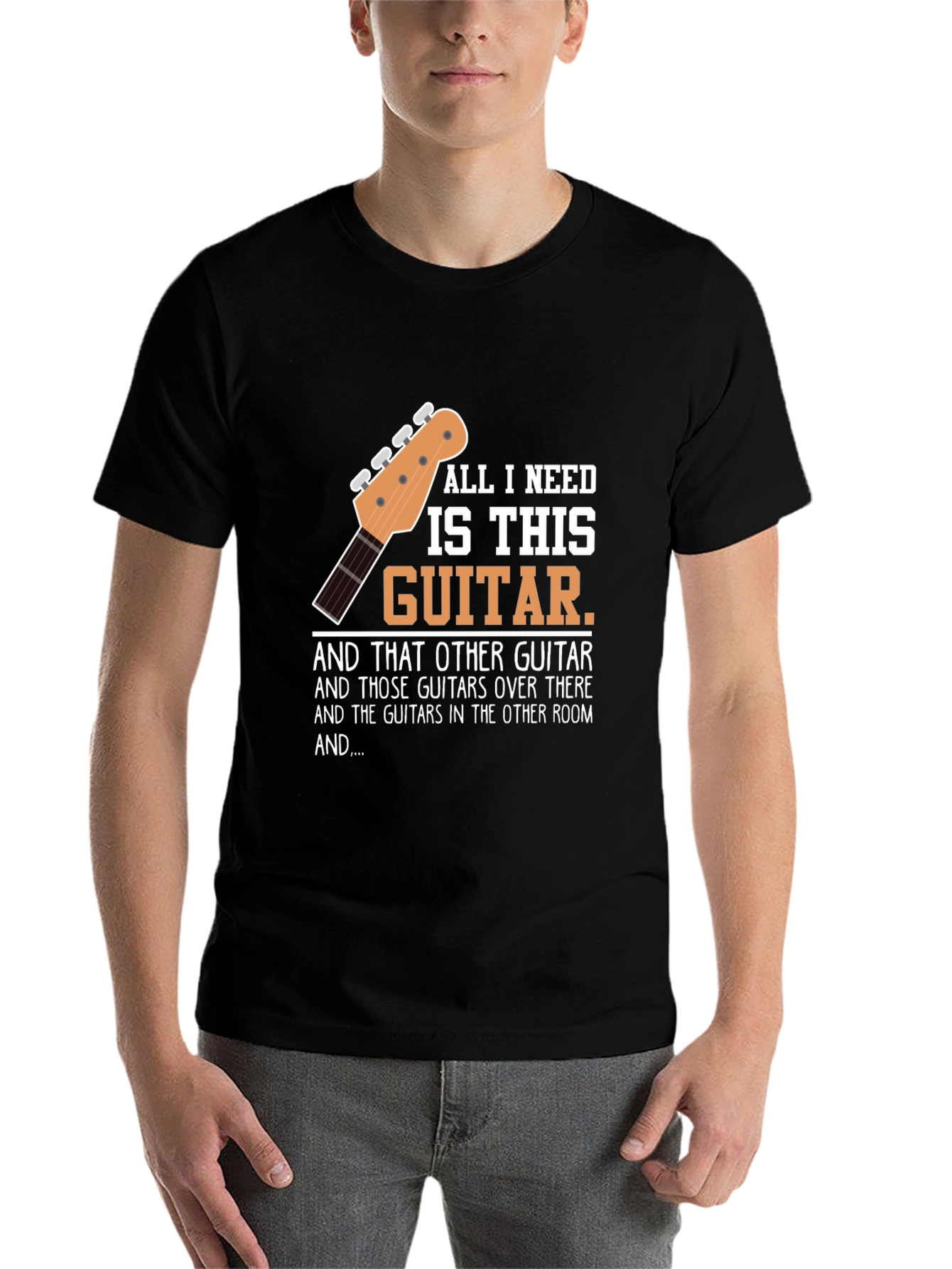 Black All I Need Is This Guitar Graphic Tee view 7