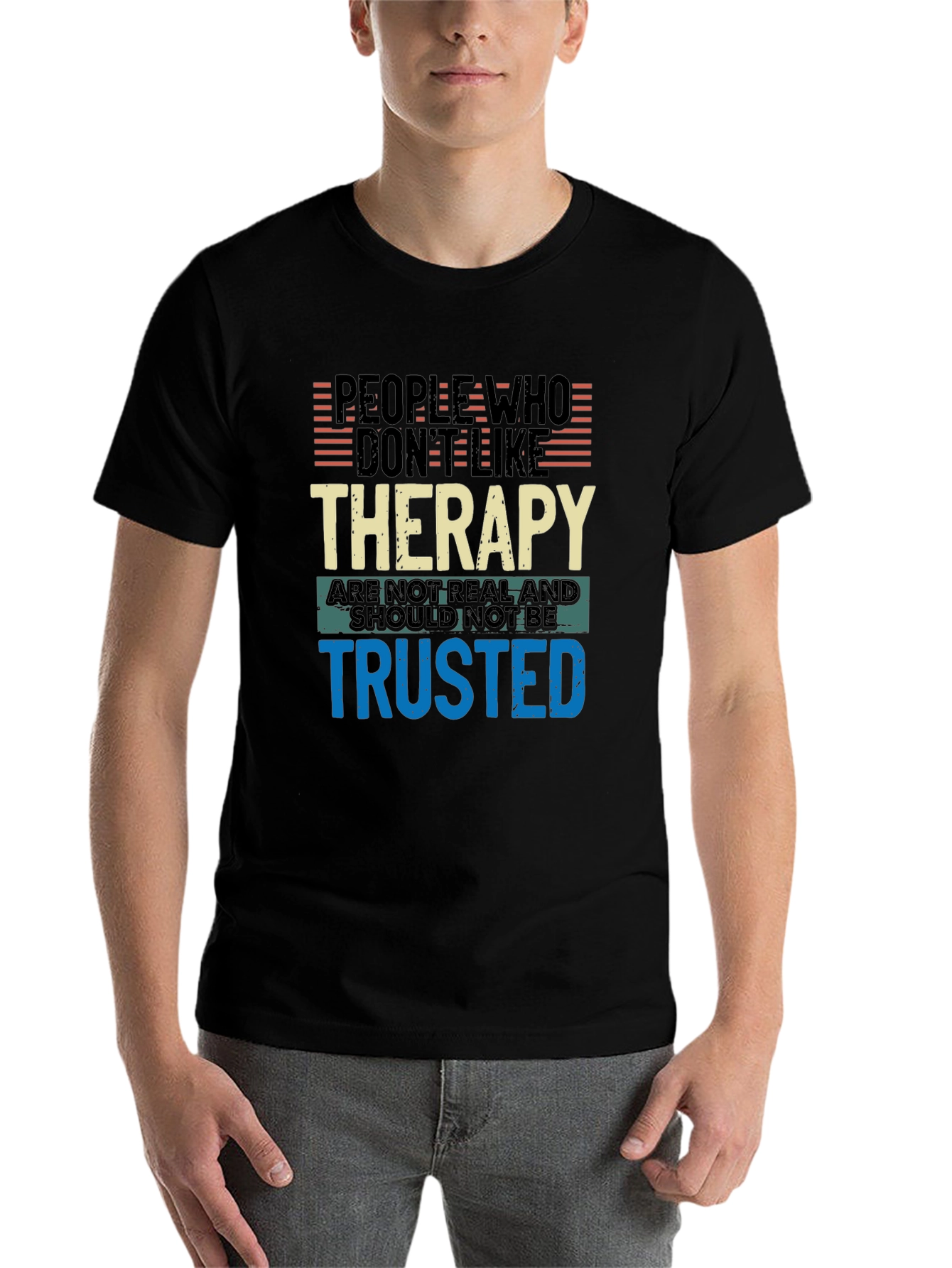 Black Therapy Humor Graphic Tee view 7