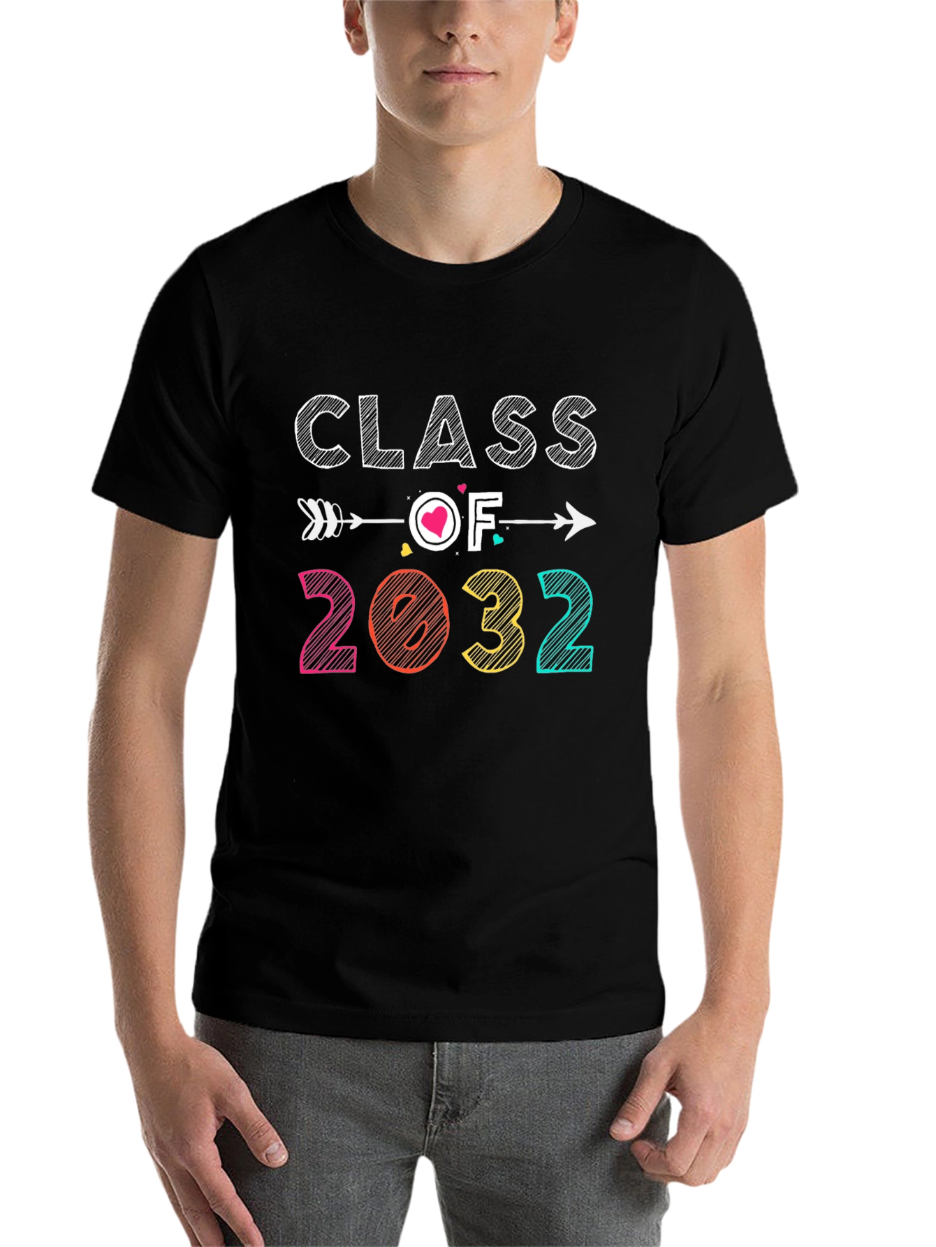 Black Class of 2032 Graduation T-Shirt view 7