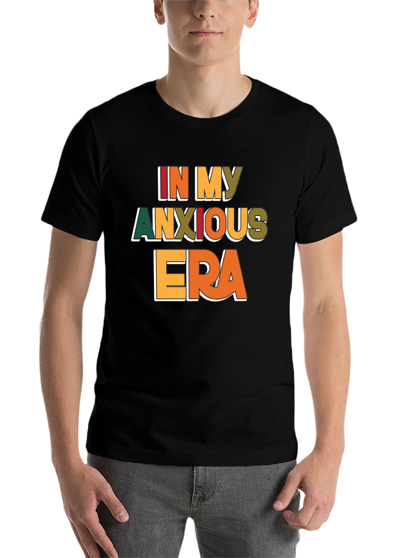 Black In My Anxious Era T-Shirt - Trendy Graphic Tee view 7