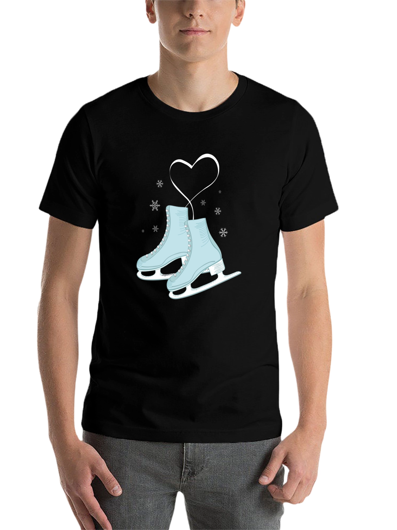 Black Ice Skating Lover Graphic Tee view 7