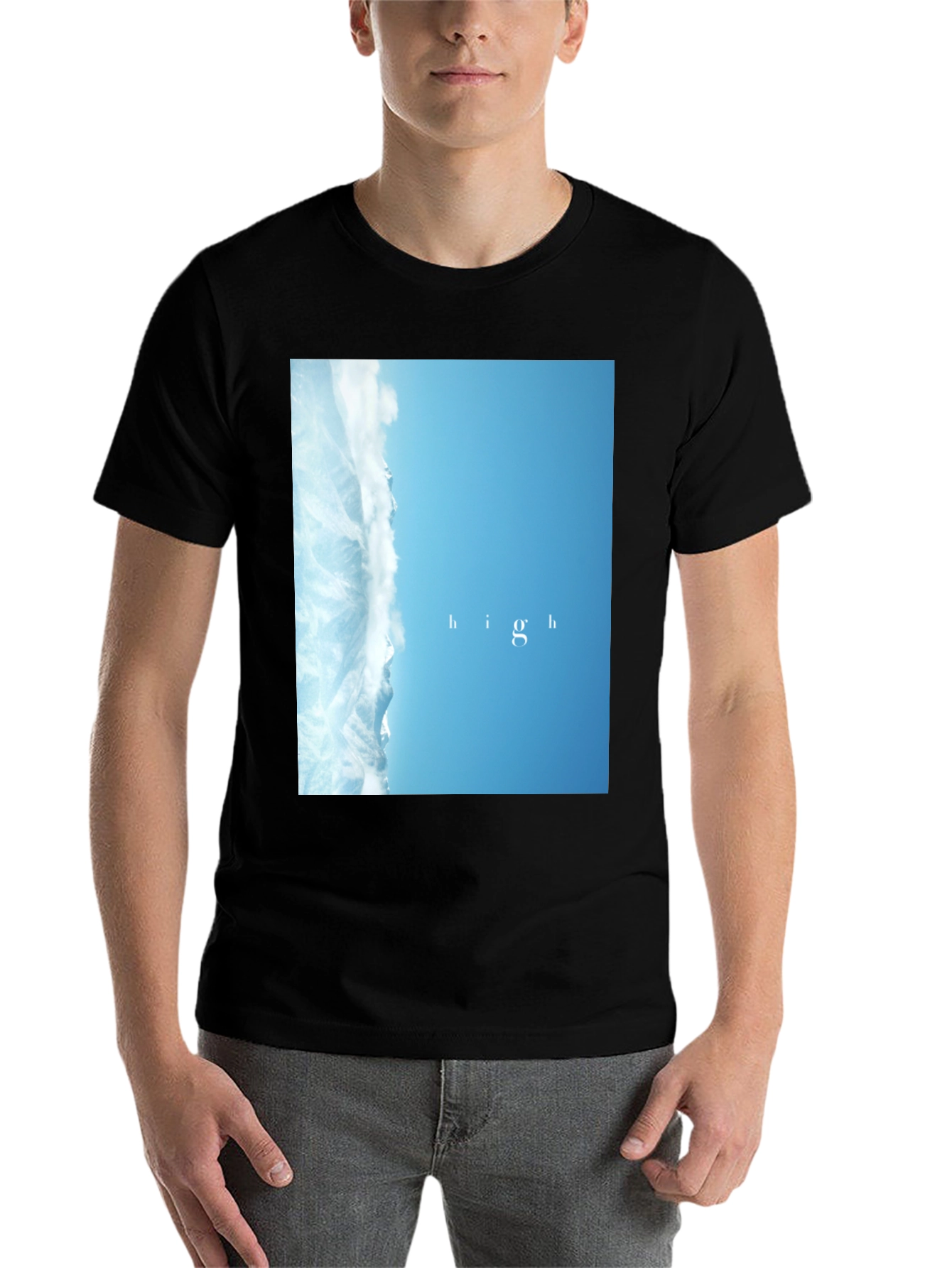 Black High Sky Graphic Black T-Shirt view 7