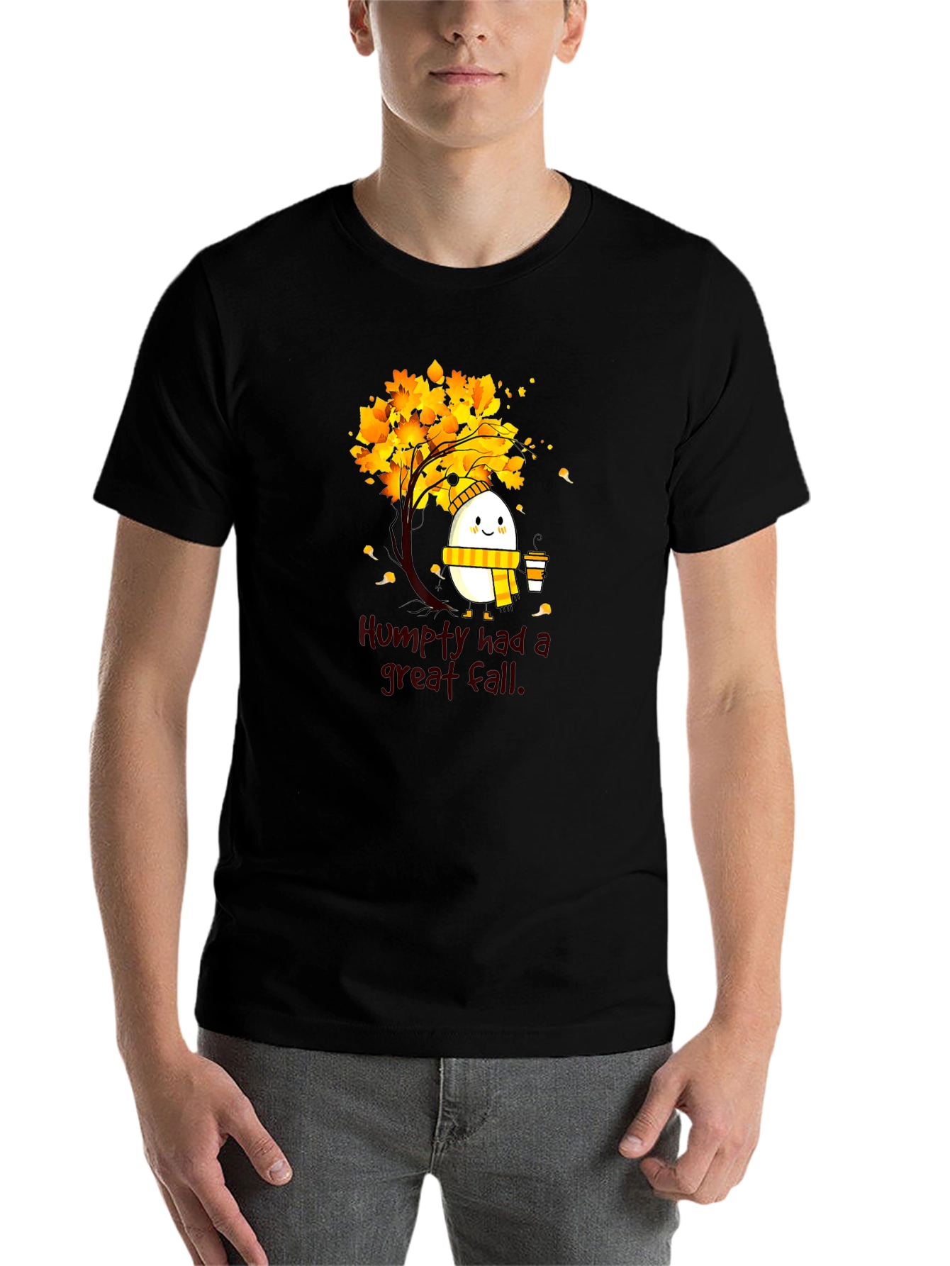 Black Humpty Great Fall Tee - Autumnal Humor Shirt view 7