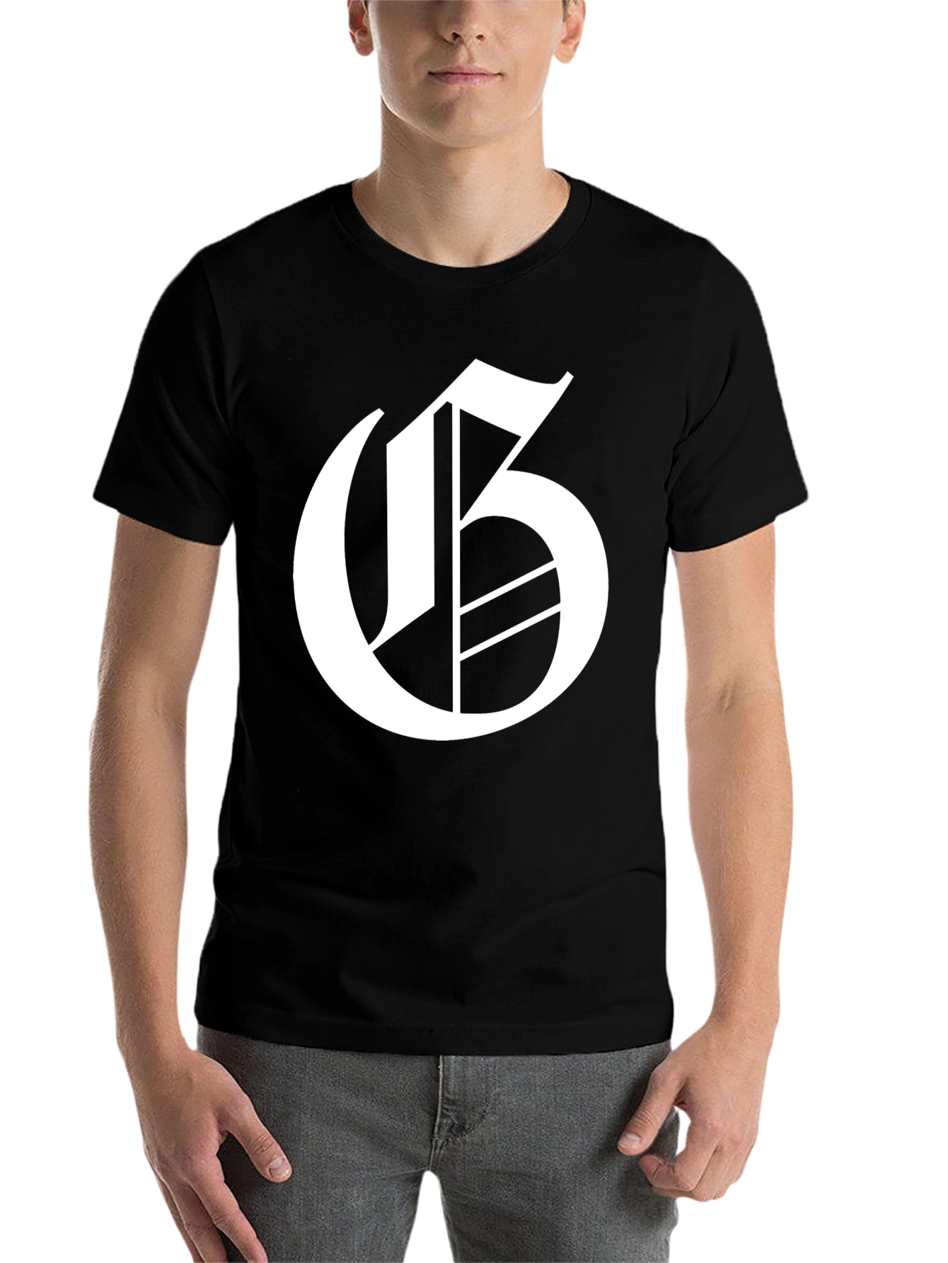 Black Letter G Graphic Tee - Black Cotton Blend view 7