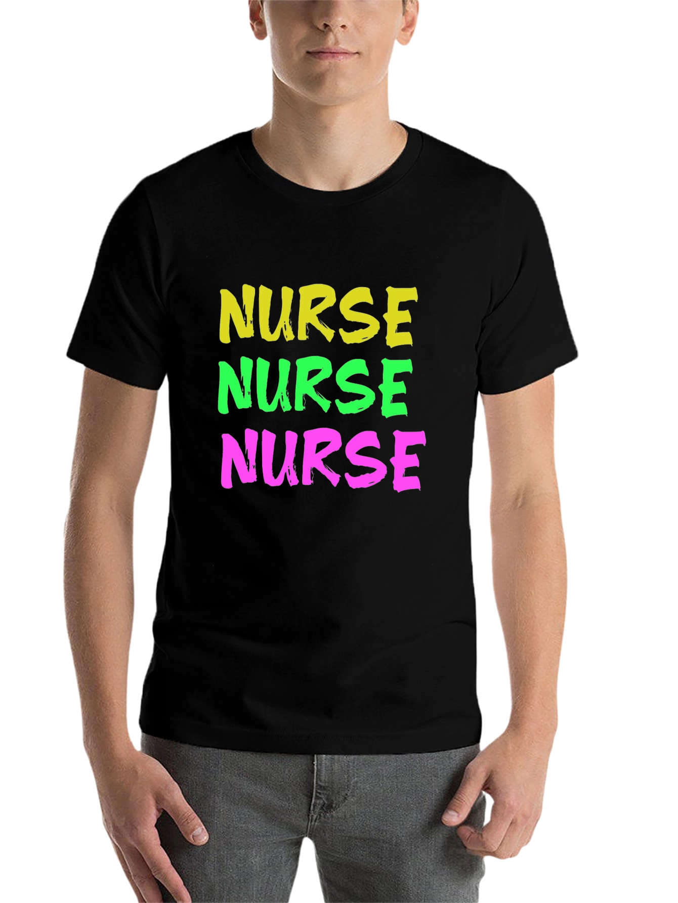 Black Nurse Stack Graphic Tee - Black Cotton view 7