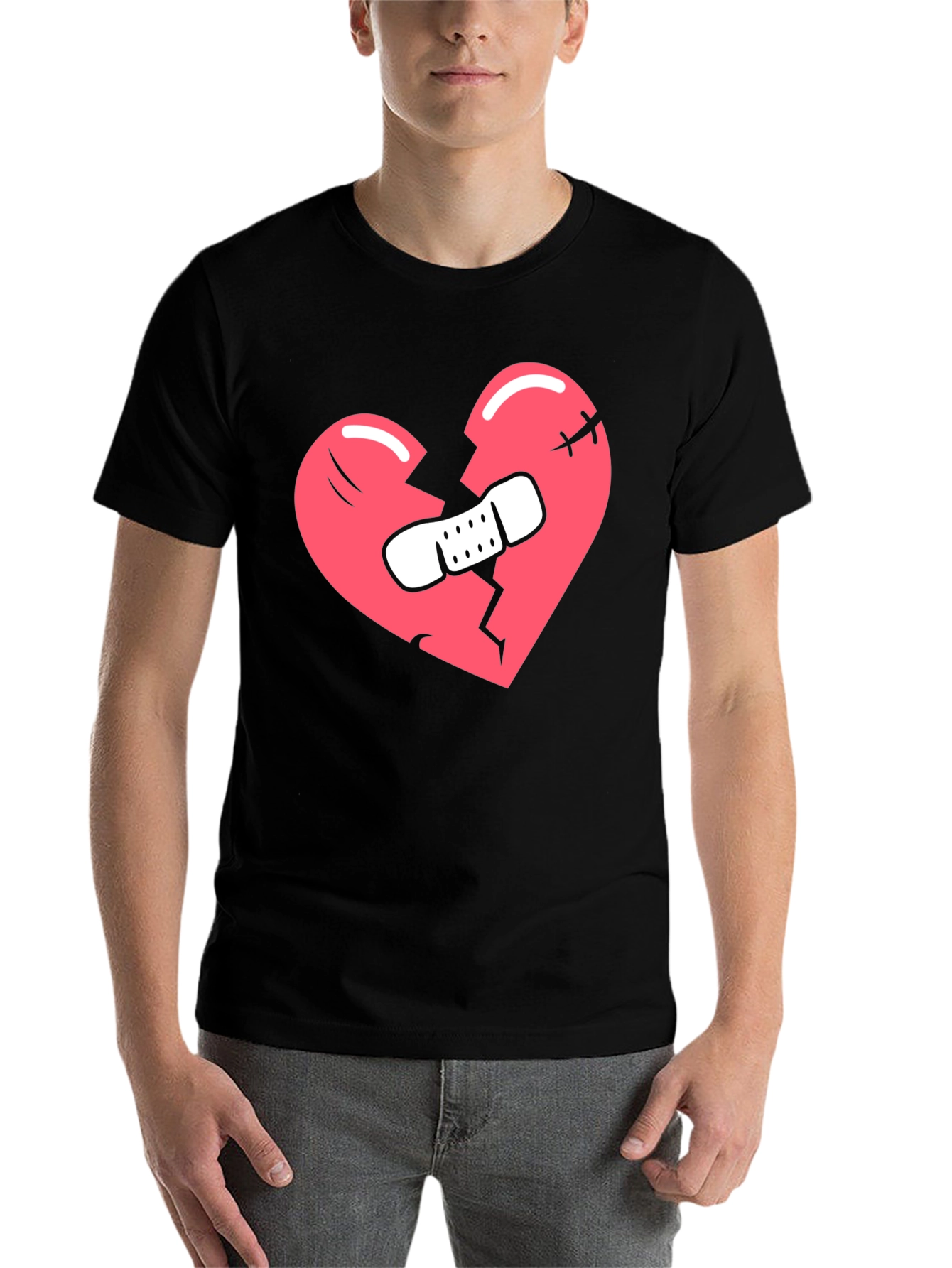 Black Broken Heart T-Shirt - Black Graphic Tee view 7