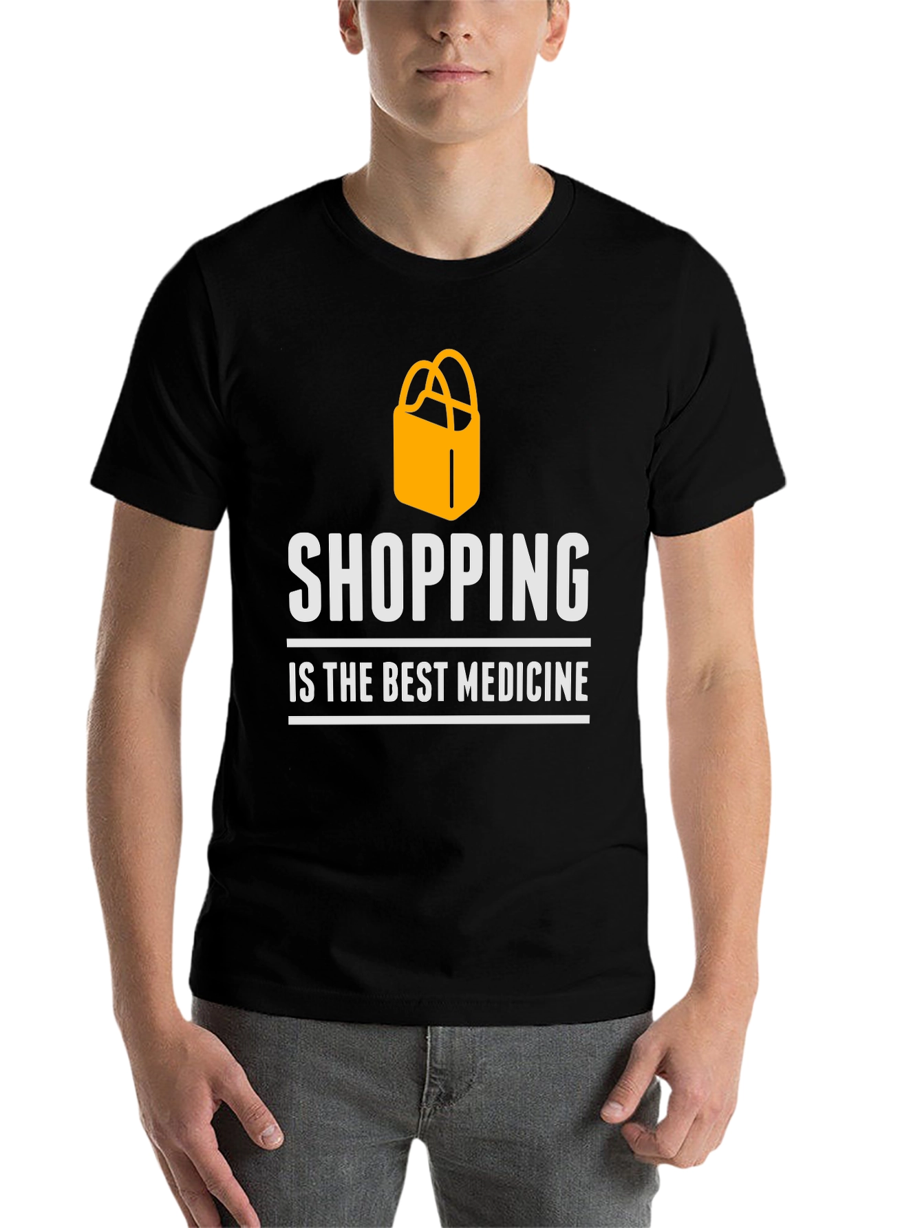 Black Shopping is the Best Medicine T-Shirt view 7