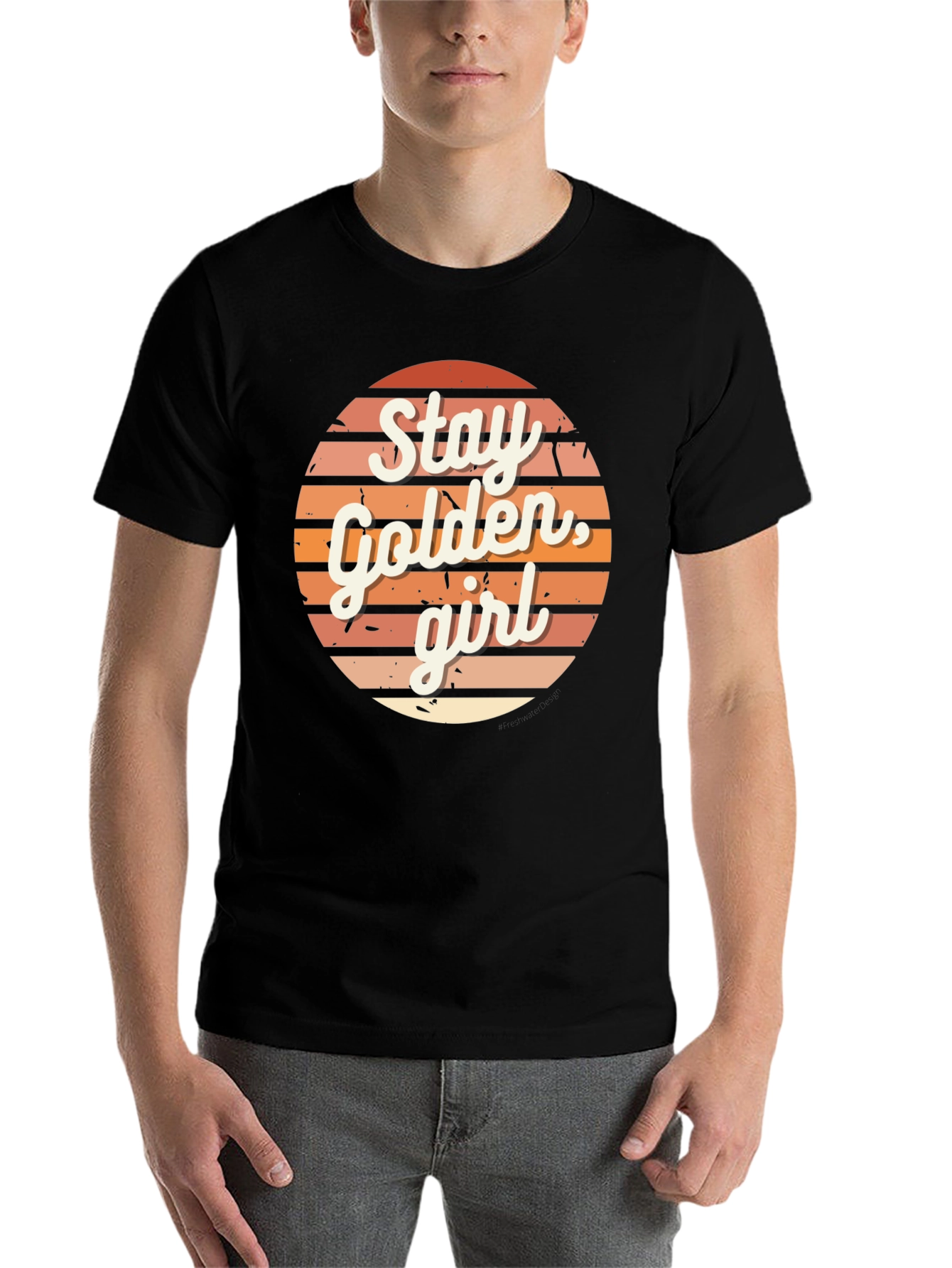 Black Stay Golden Girls Retro T-Shirt view 7