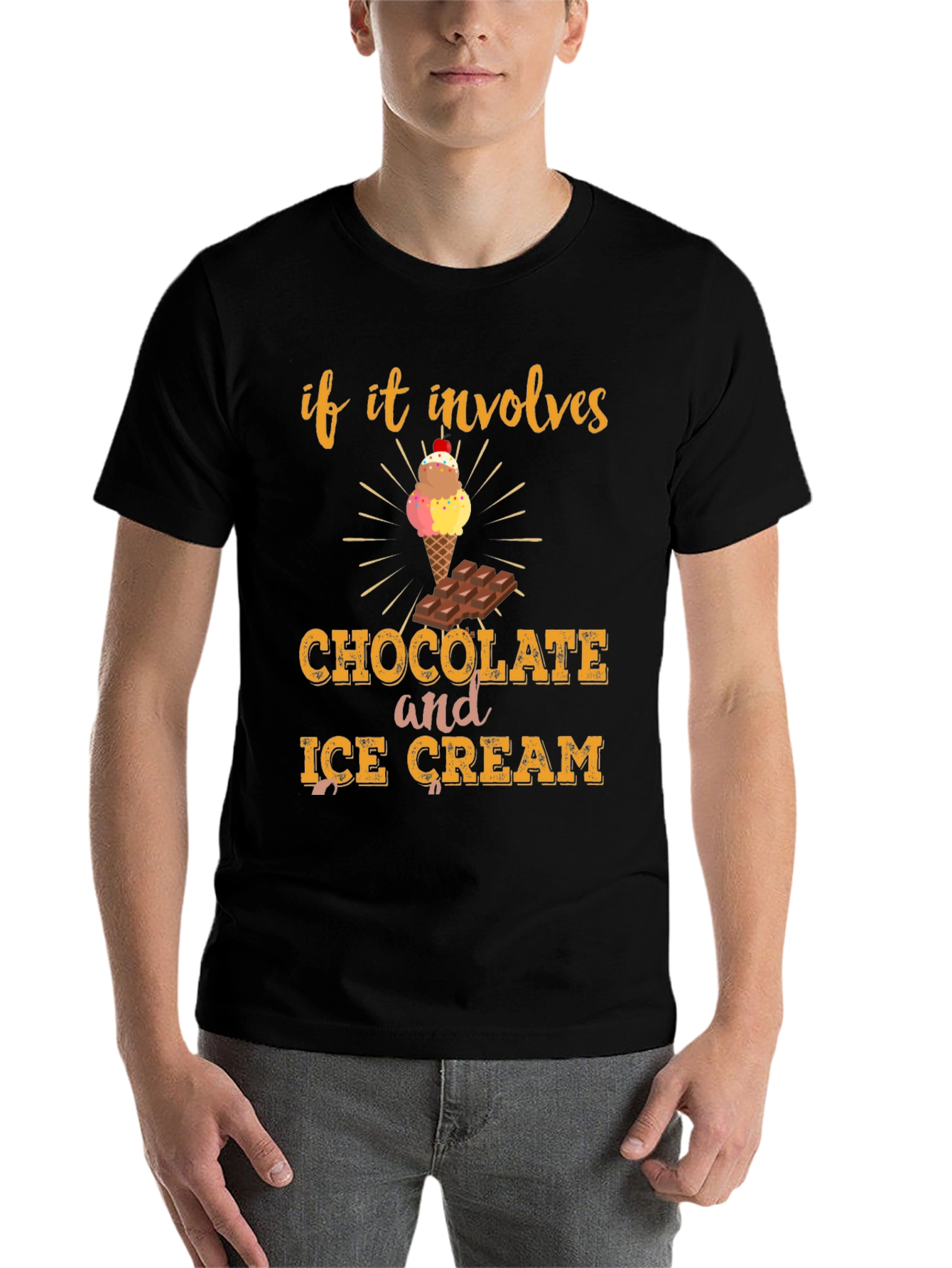 Black Chocolate and Ice Cream Graphic Tee view 7