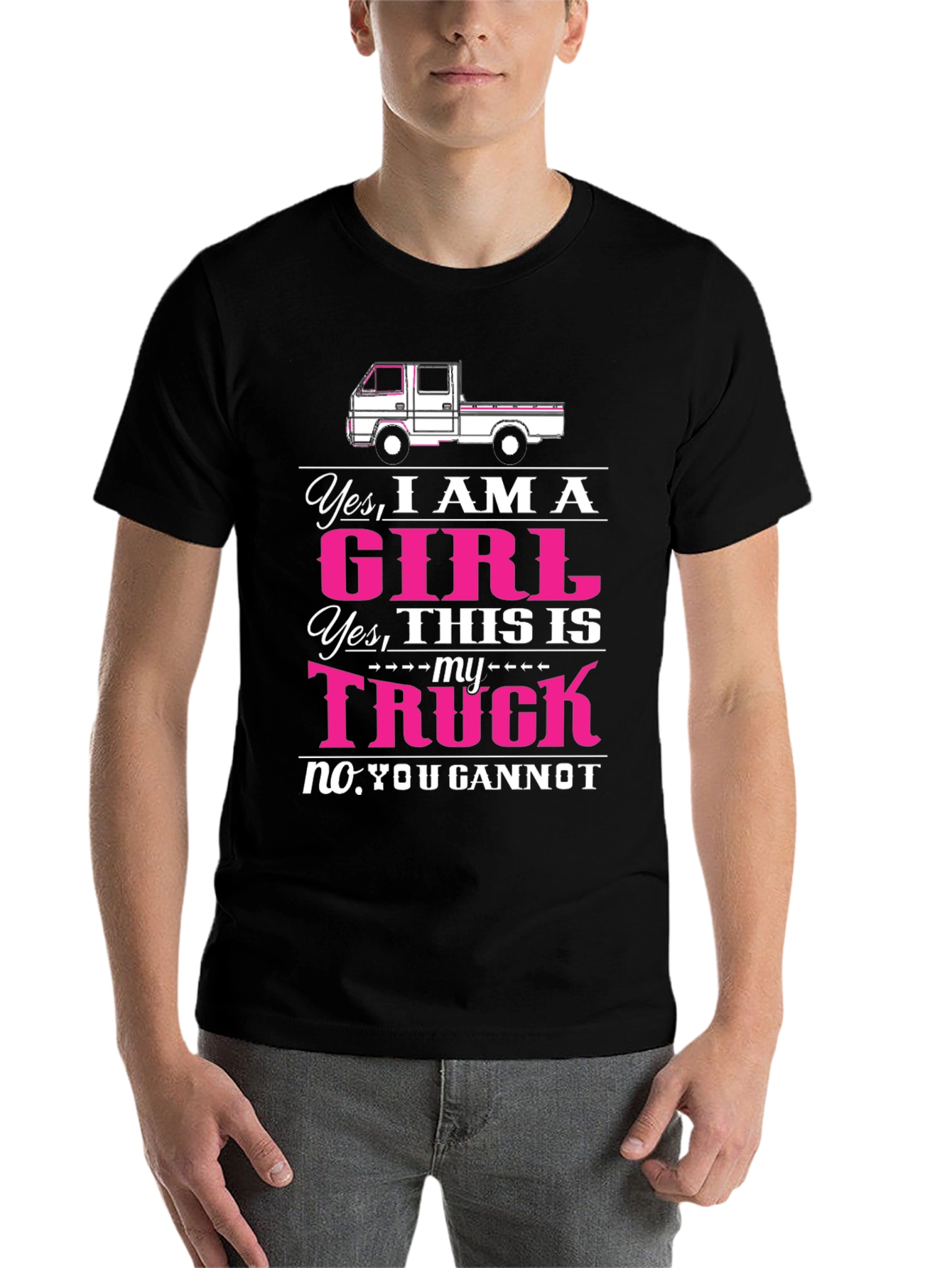 Black Girl Truck T-Shirt - Yes I am a Girl Truck Tee view 7