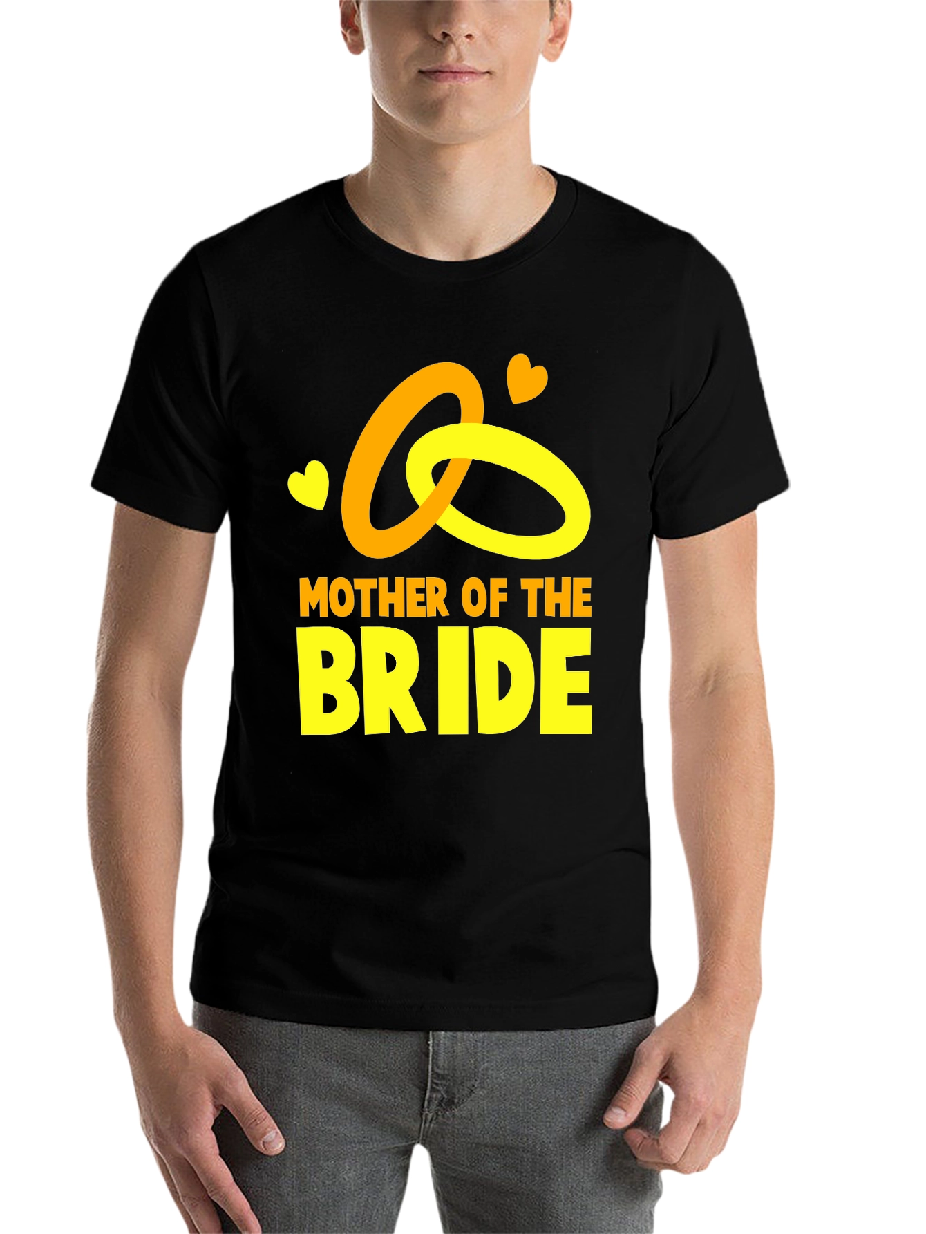 Black Mother of the Bride Black T-Shirt with Gold Rings view 7