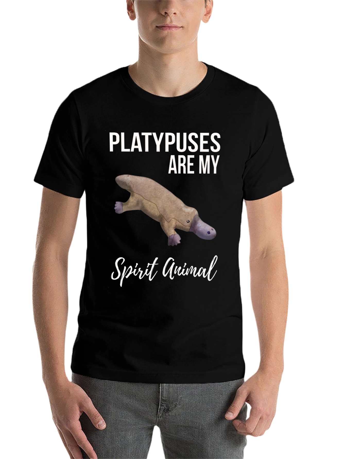 Black Platypus Spirit Animal Graphic Tee view 7