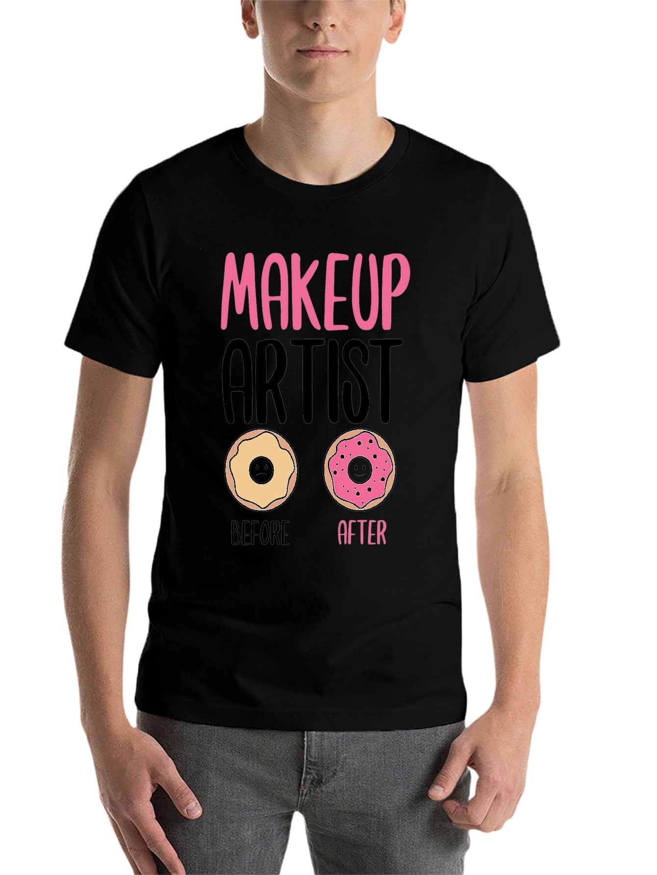 Black Makeup Artist Donut T-Shirt Funny Graphic Tee view 7