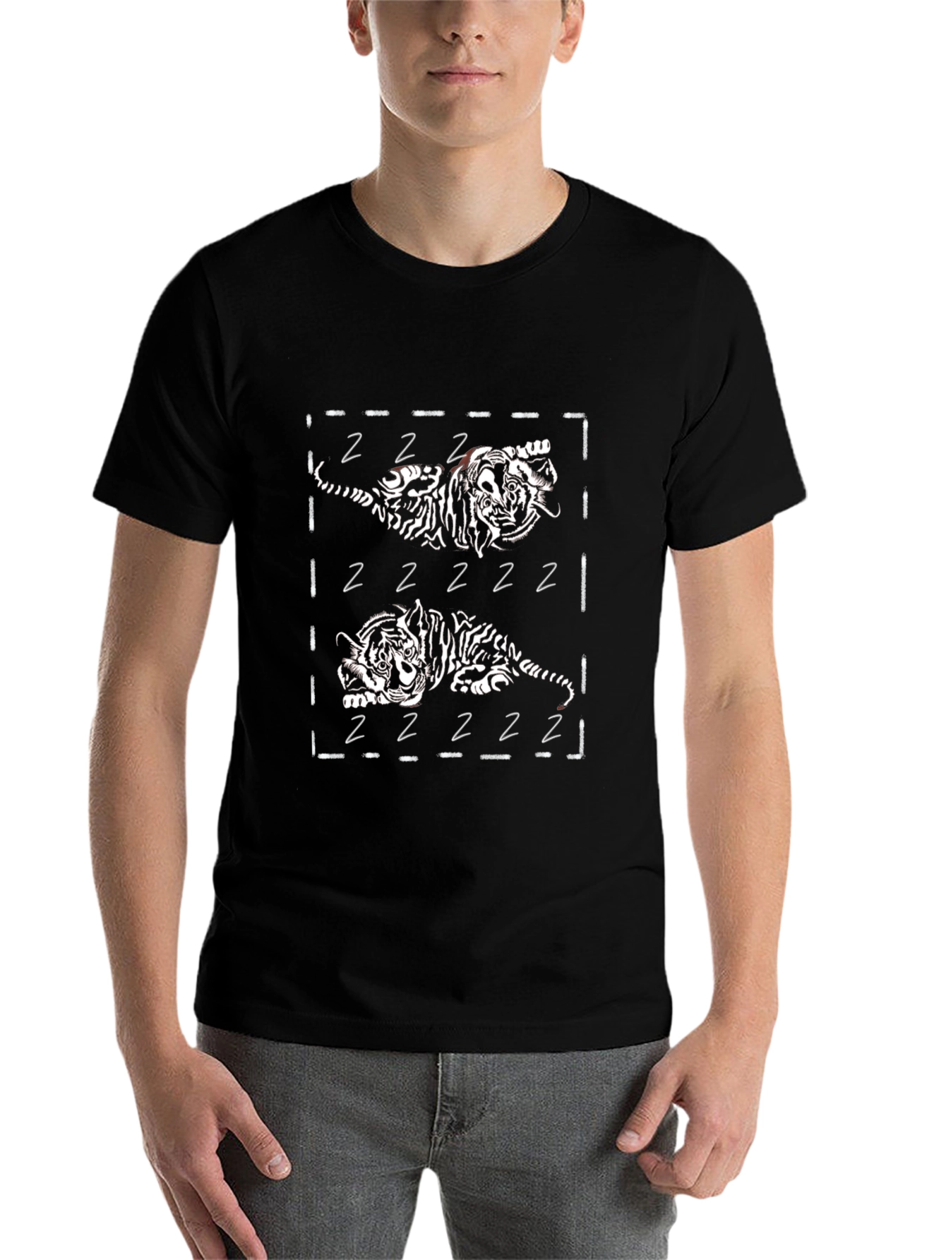 Black Black Tiger Graphic Tee - Stylish and Unique view 7