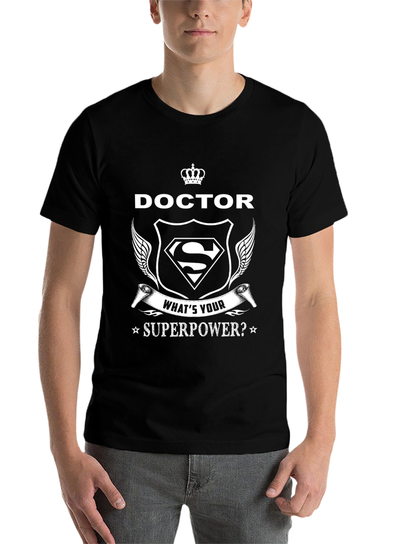 Black Doctor Superpower T-Shirt - Black view 7