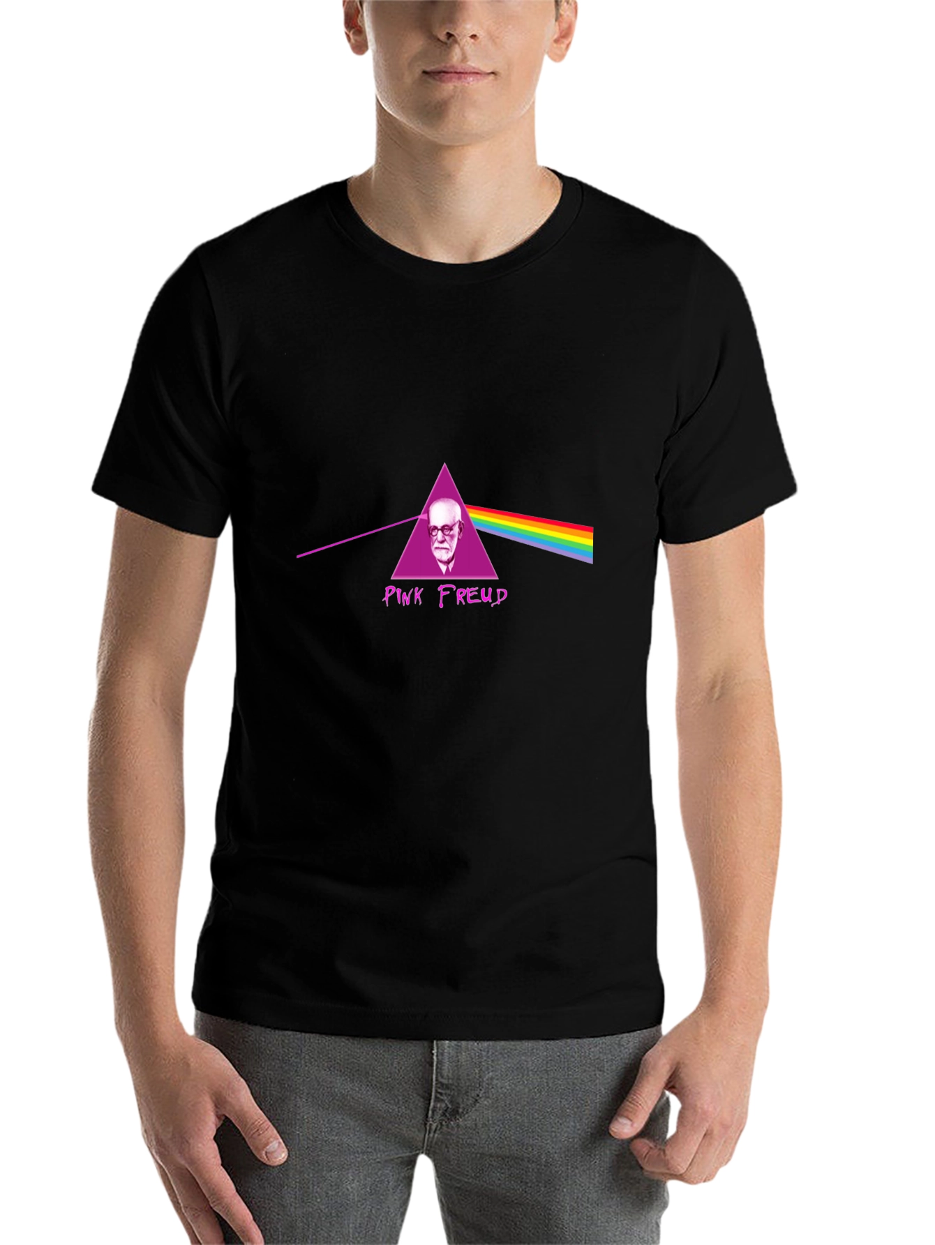 Black Pink Freud T-Shirt - Dark Side Parody view 7