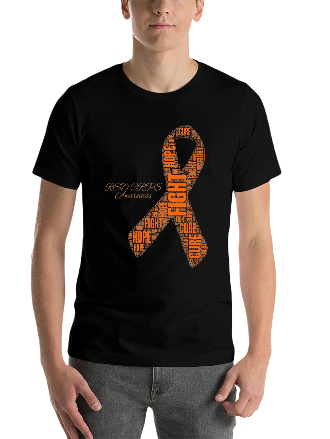 Black RSD CRPS Awareness T-Shirt Fight Hope Cure view 7