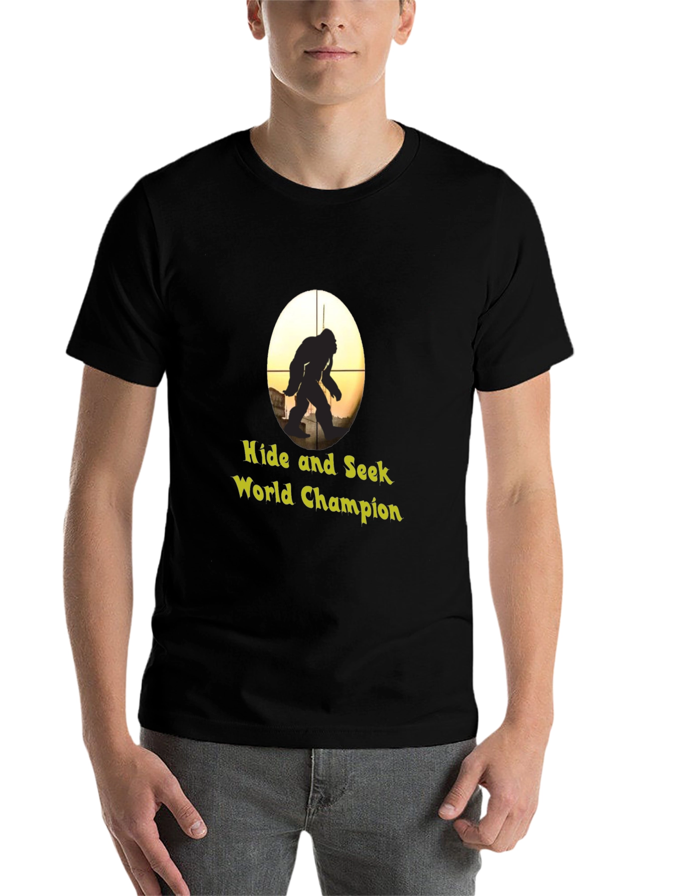 Black Hide & Seek World Champion Bigfoot Graphic T-Shirt view 7