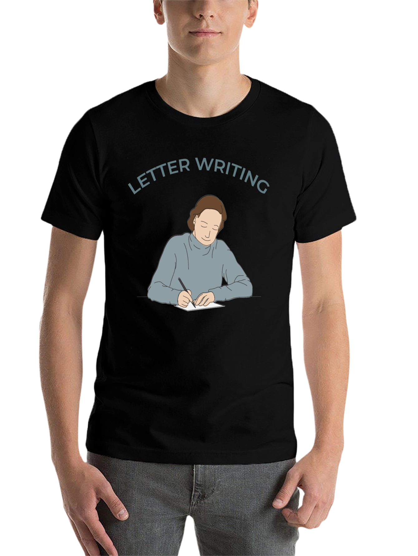 Black Letter Writing Graphic Tee - Unisex Crewneck view 7