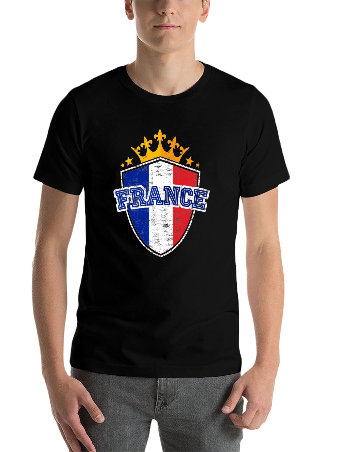 Black France Shield T-Shirt - French Pride Tee view 7