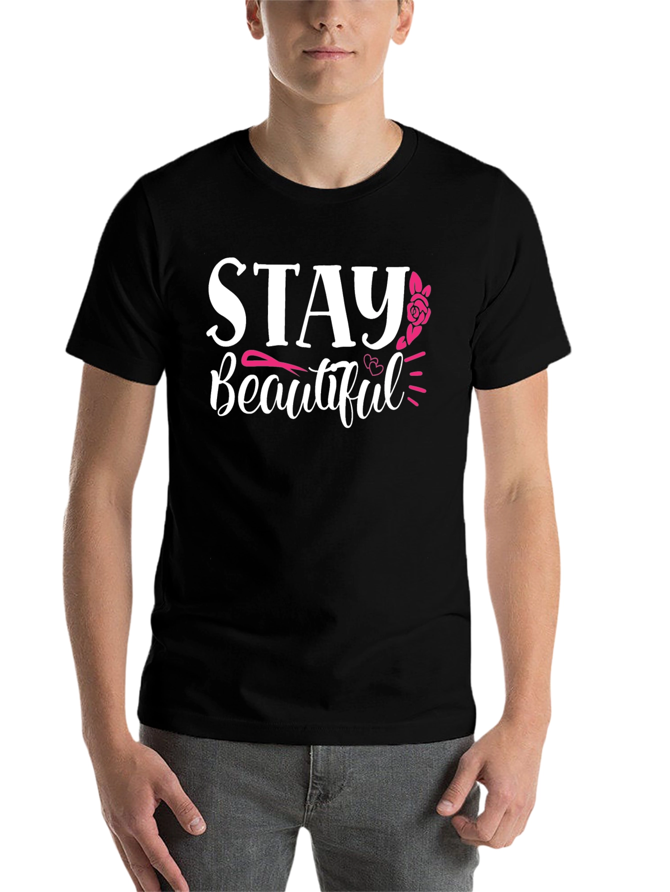 Black Stay Beautiful Graphic T-Shirt - Black view 7