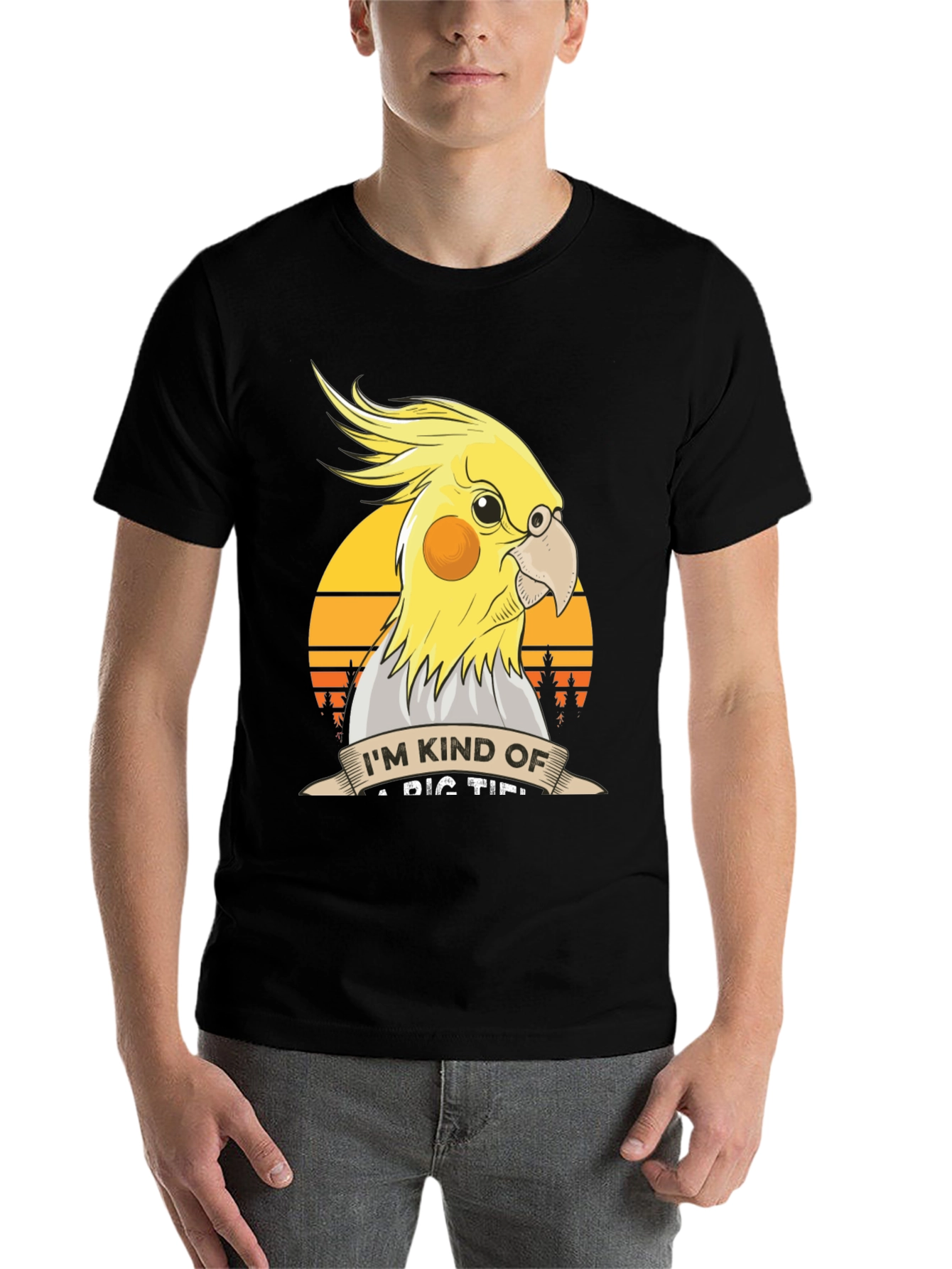 Black Cockatiel T-Shirt: Big Tipper Bird Lover Tee view 7