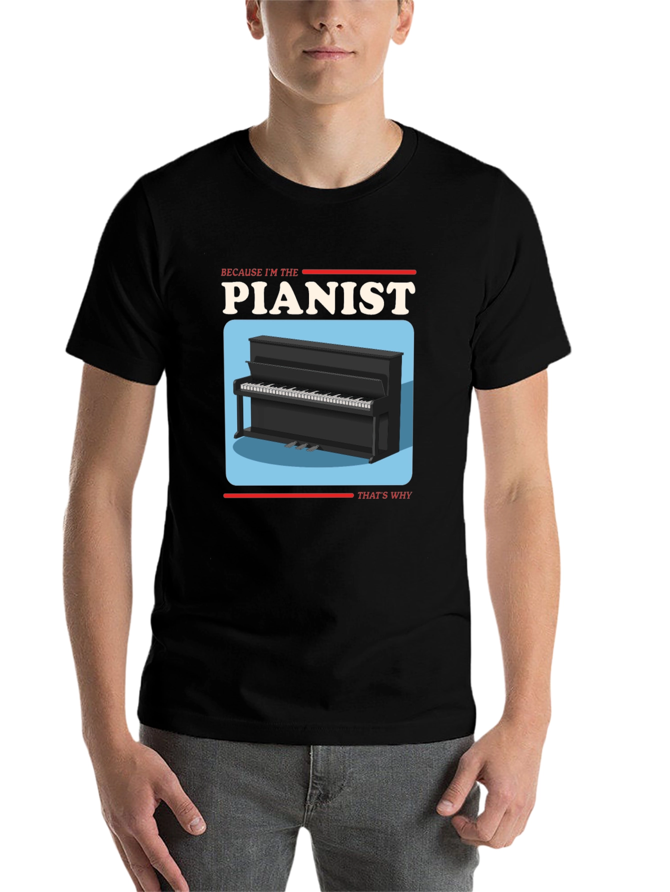 Black Pianist Graphic T-Shirt - Music Lover Tee view 7