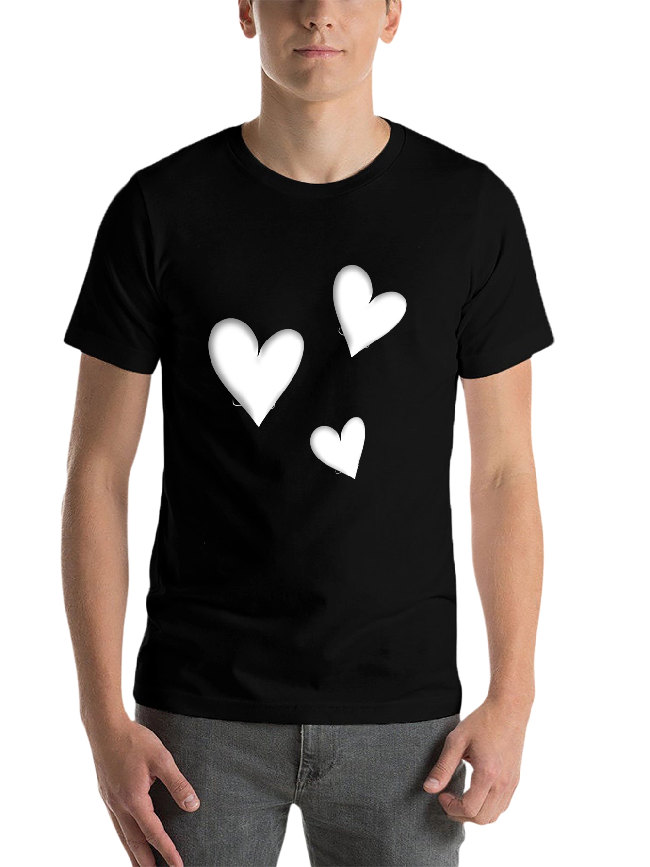 Black Heart Graphic Black T-Shirt - Stylish Casual Wear view 7