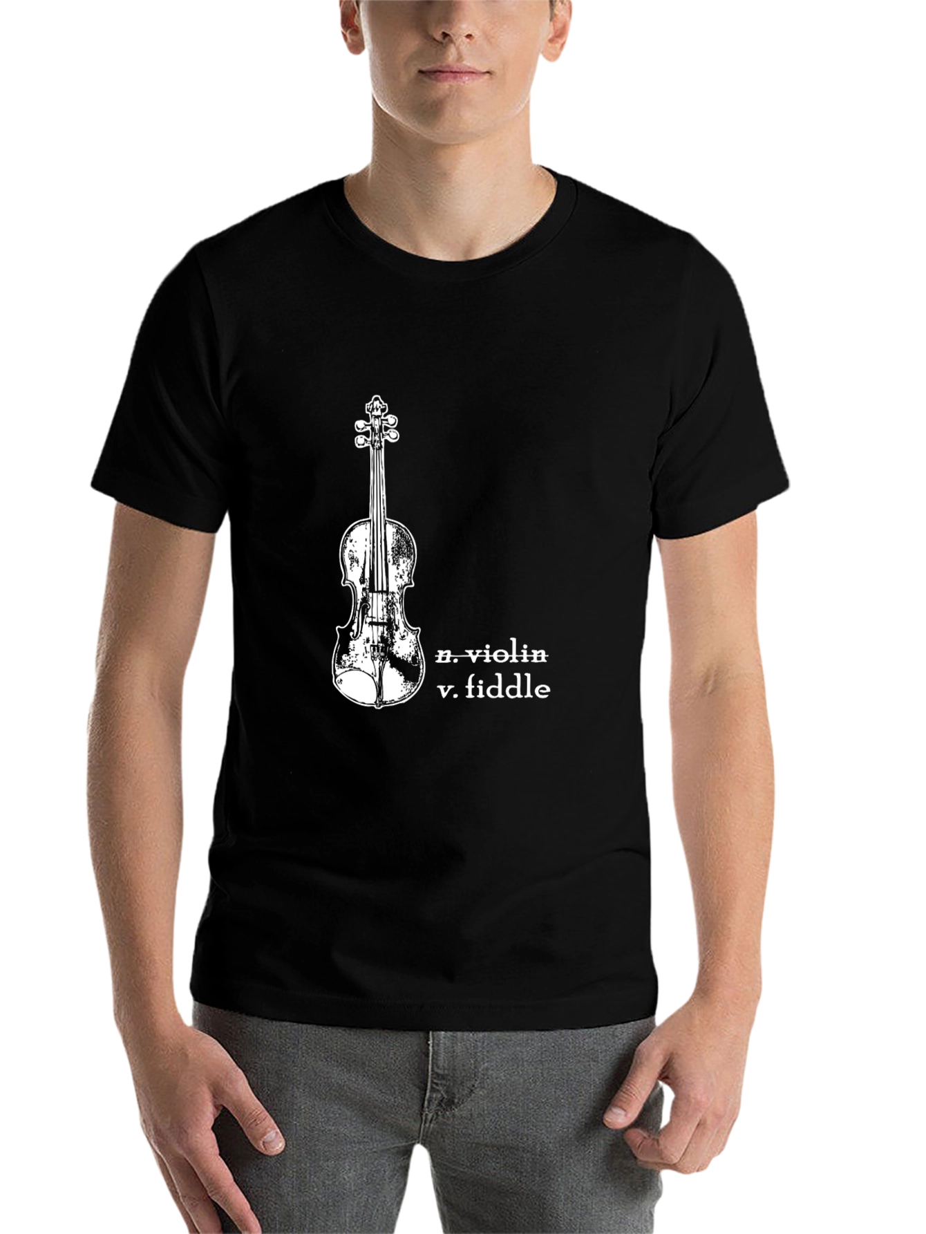 Black Violin Fiddle Graphic T-Shirt - Musician Tee view 7