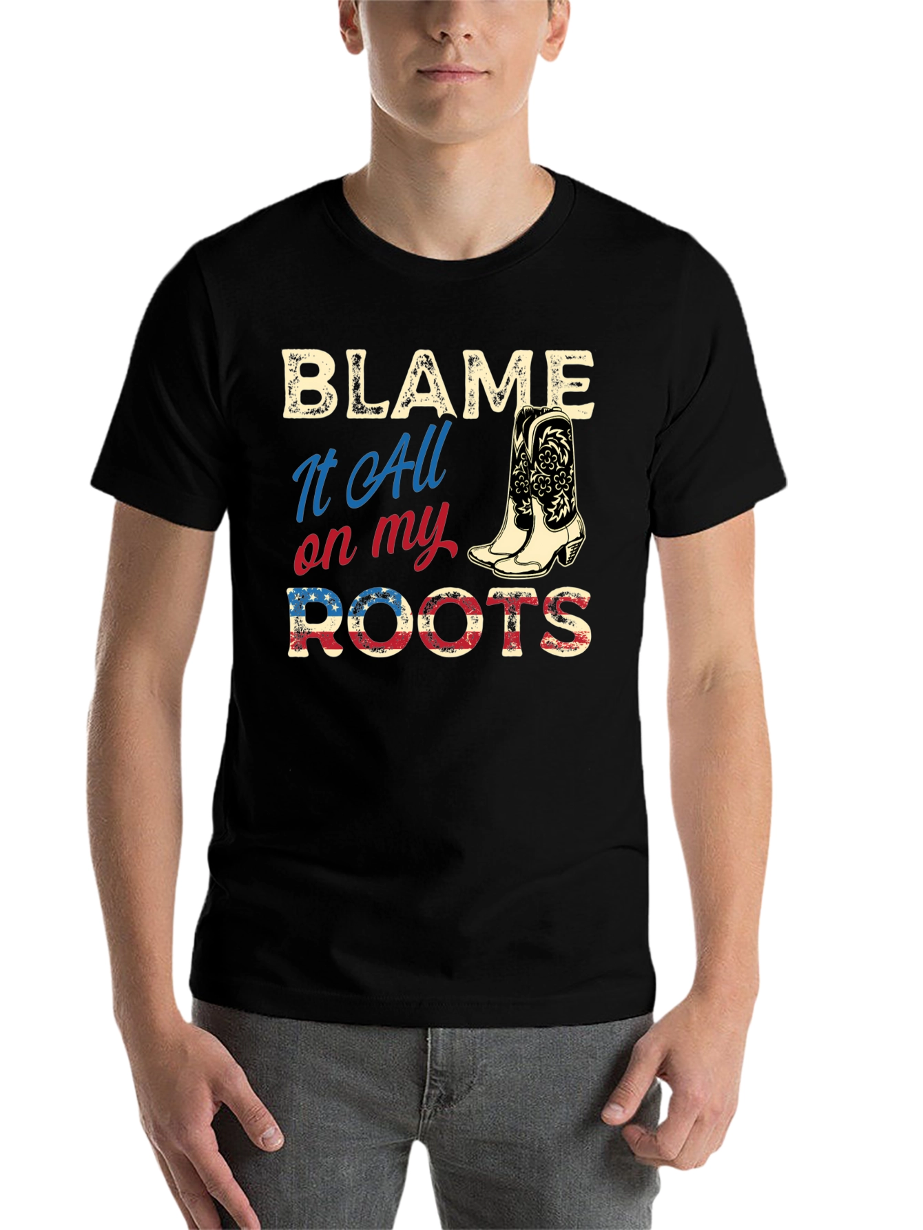 Blame It On My Roots Graphic Tee - 7