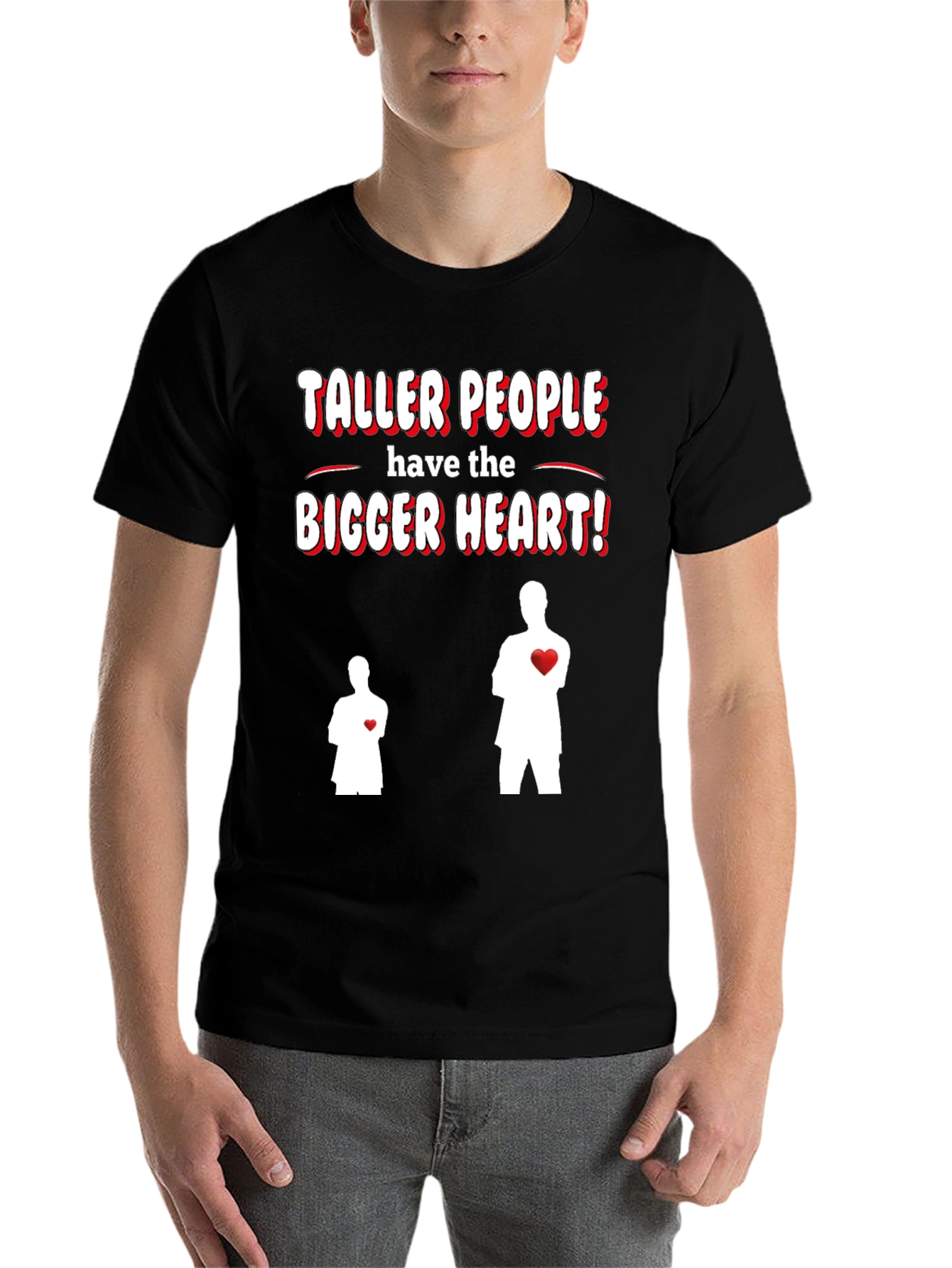 Black Taller People Bigger Heart Graphic T-Shirt view 7