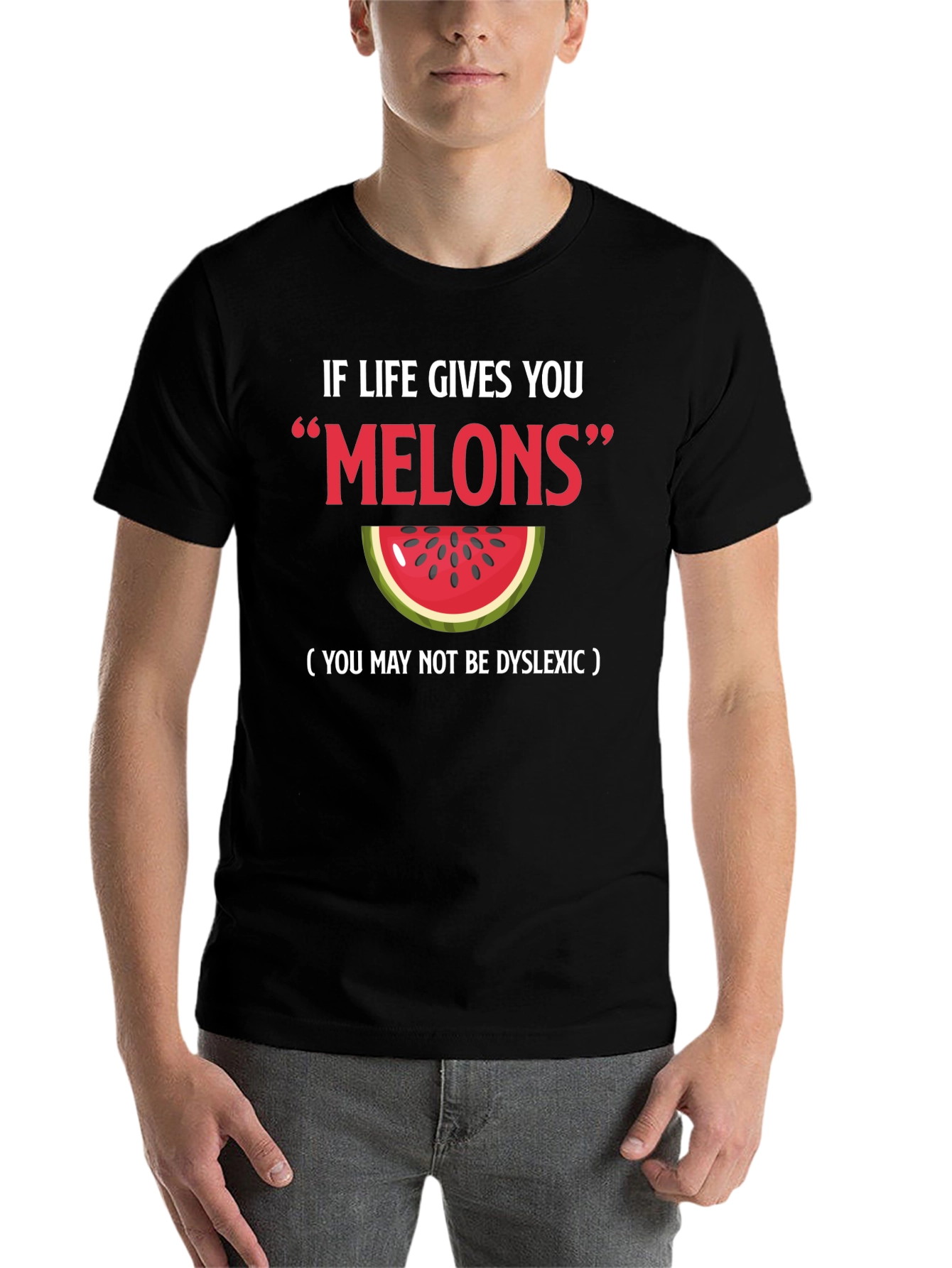 Funny "Melons" Dyslexia Watermelon Graphic Tee - 7