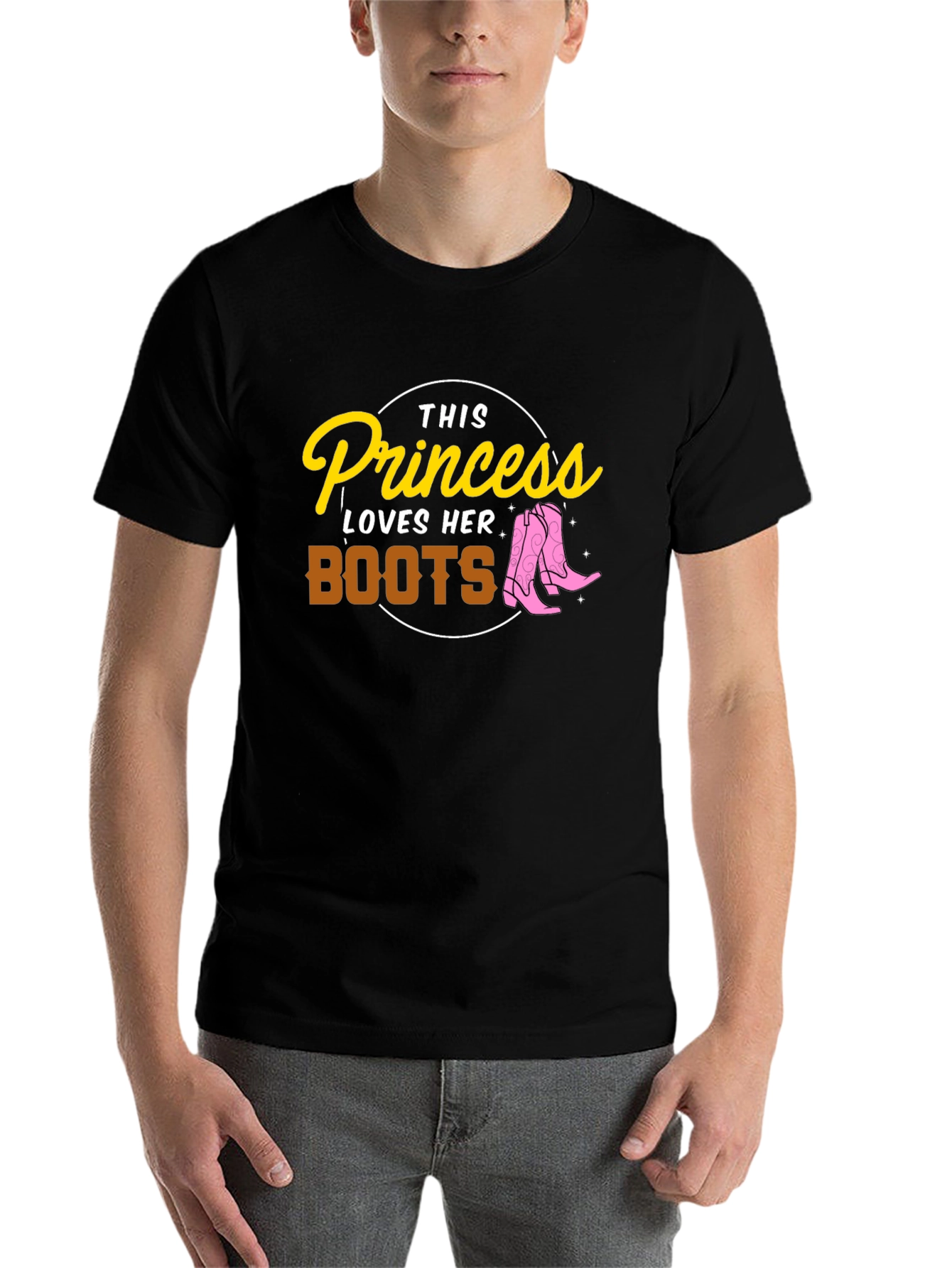 Black Cowgirl Princess T-Shirt - Loves Her Boots Tee view 7