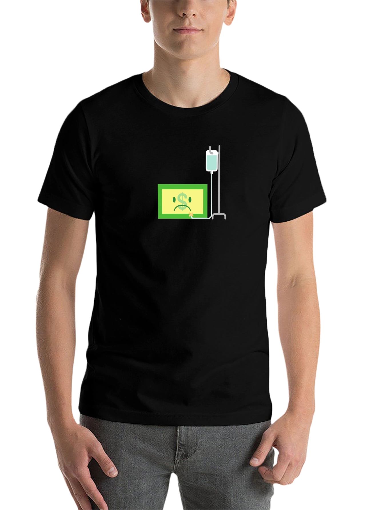 Black Funny Sick Dollar Bill T-Shirt view 7