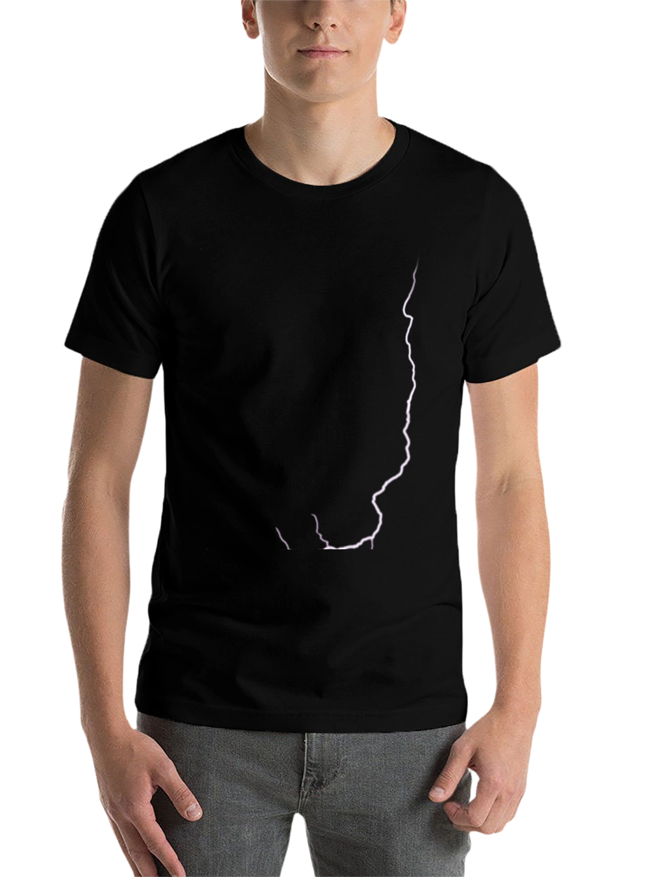 Black Electric Lightning Bolt Black T-Shirt view 7