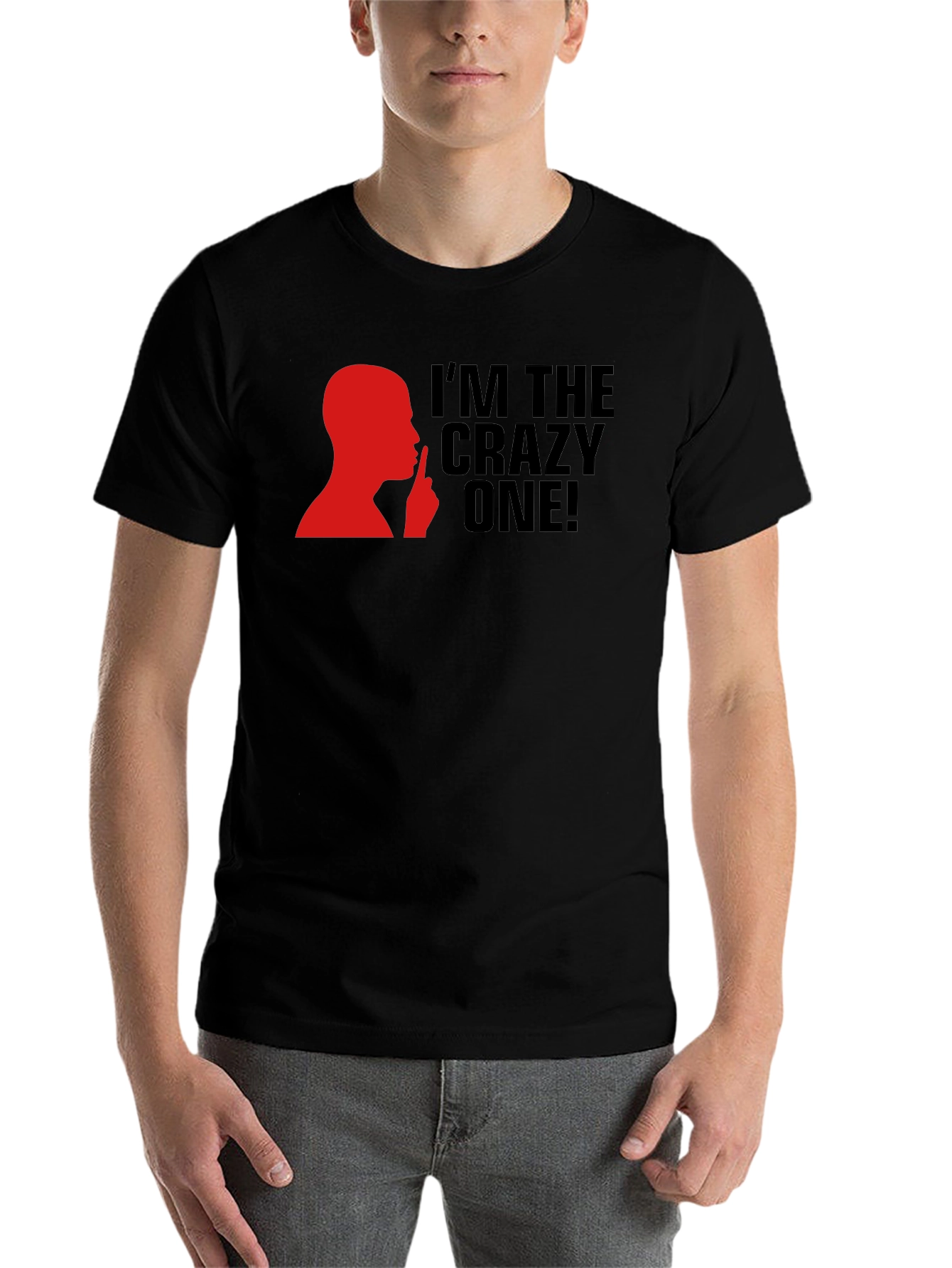 Black I'm the Crazy One! Novelty T-Shirt view 7