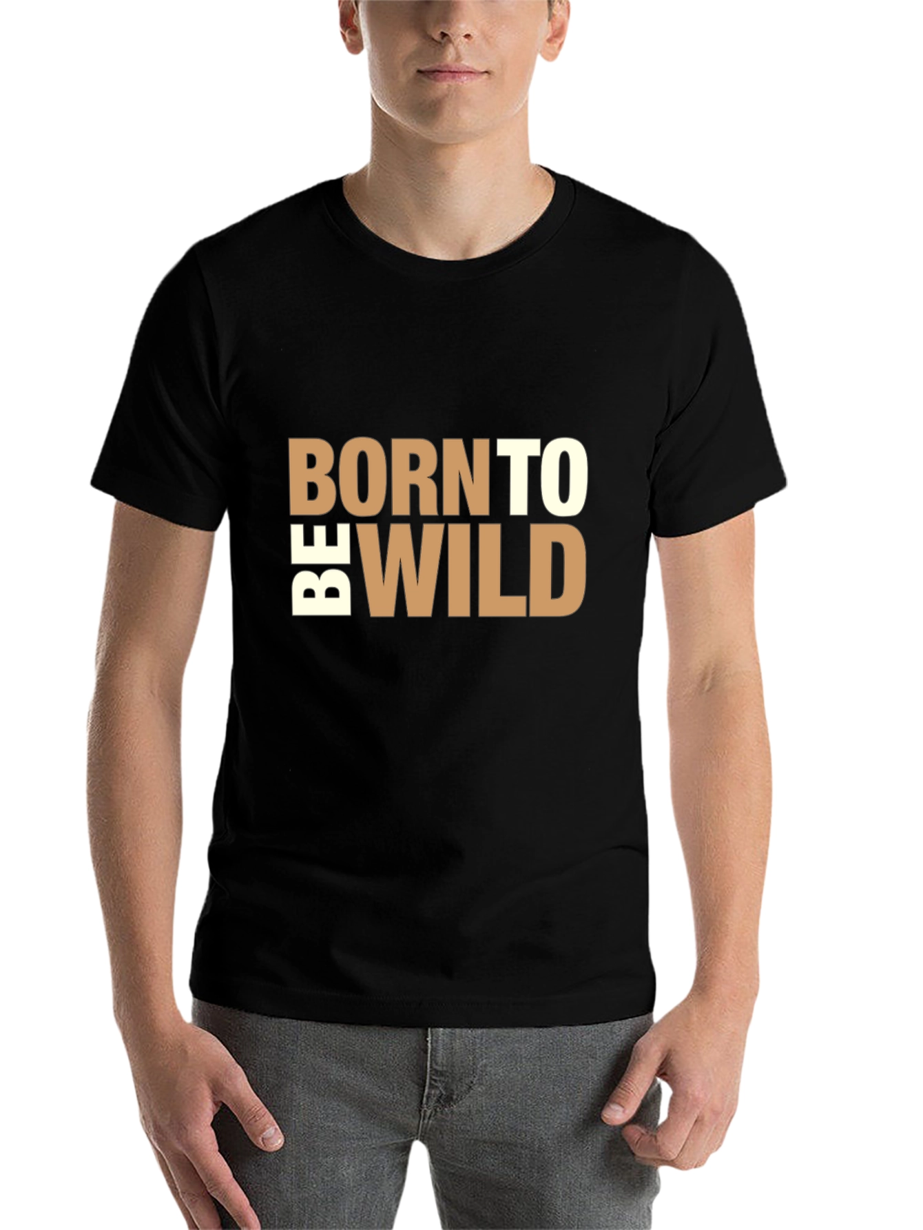 Black Born to be Wild Graphic Tee - Black Casual T-Shirt view 7