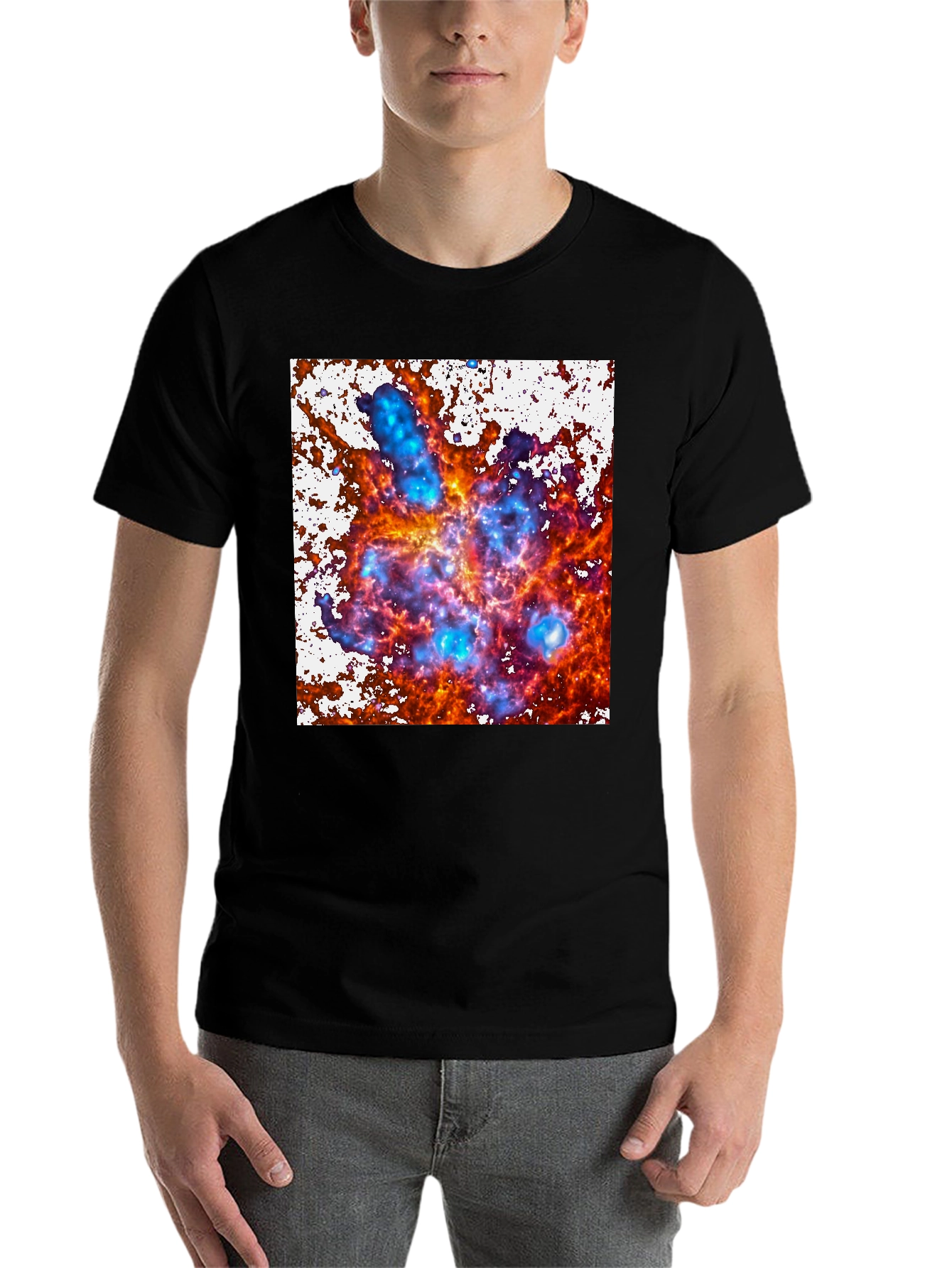 Black Nebula Print T-Shirt view 7
