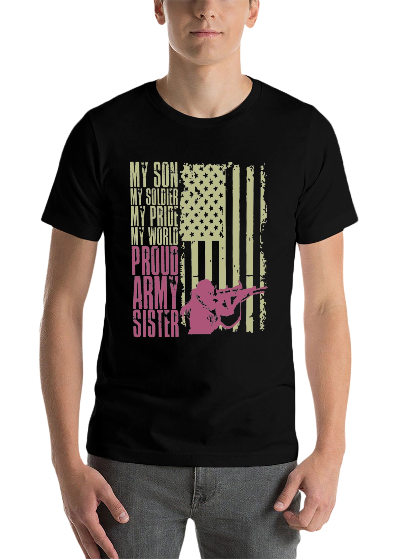 Black Proud Army Sister Graphic Tee view 7