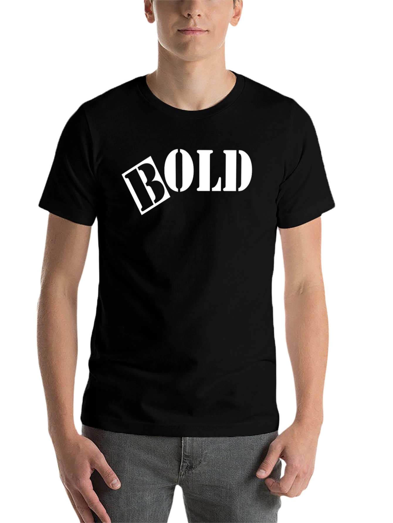 Black Bold Graphic Print Black T-Shirt view 7