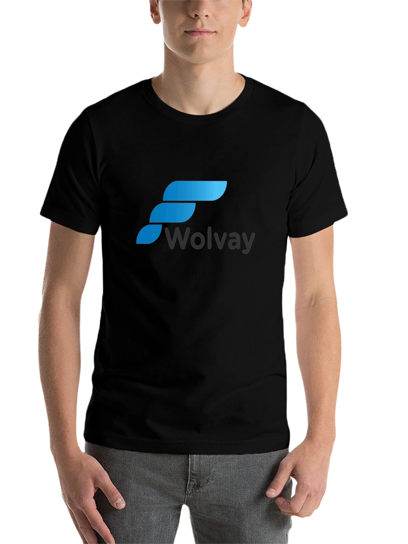 Black Wolvay T-Shirt: Stylish Logo Design, Comfortable Fit view 7