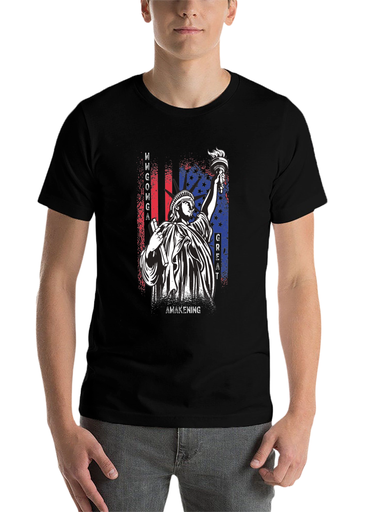 Black MAGA Statue of Liberty Graphic Tee view 7