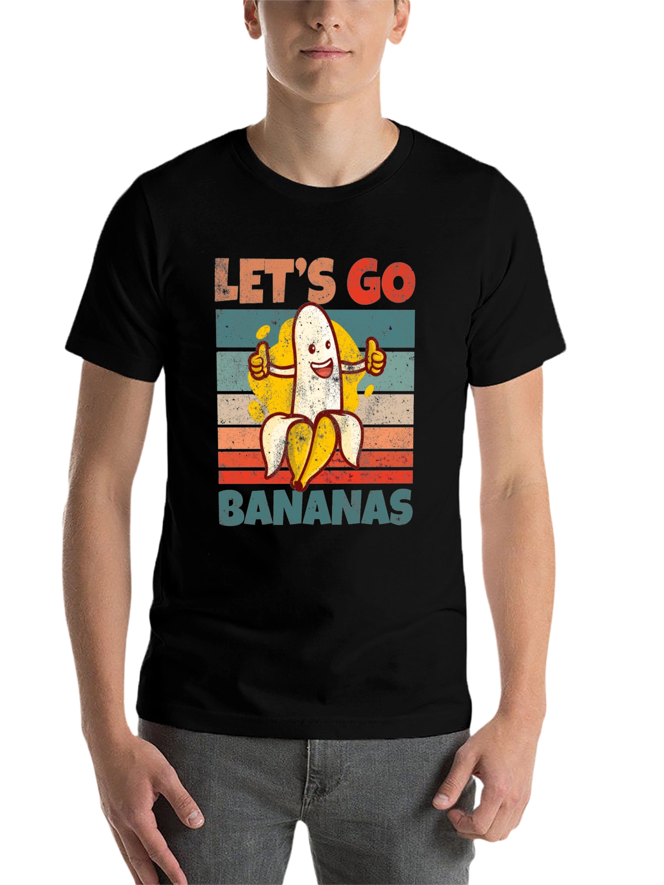 Black Let's Go Bananas Graphic T-Shirt view 7