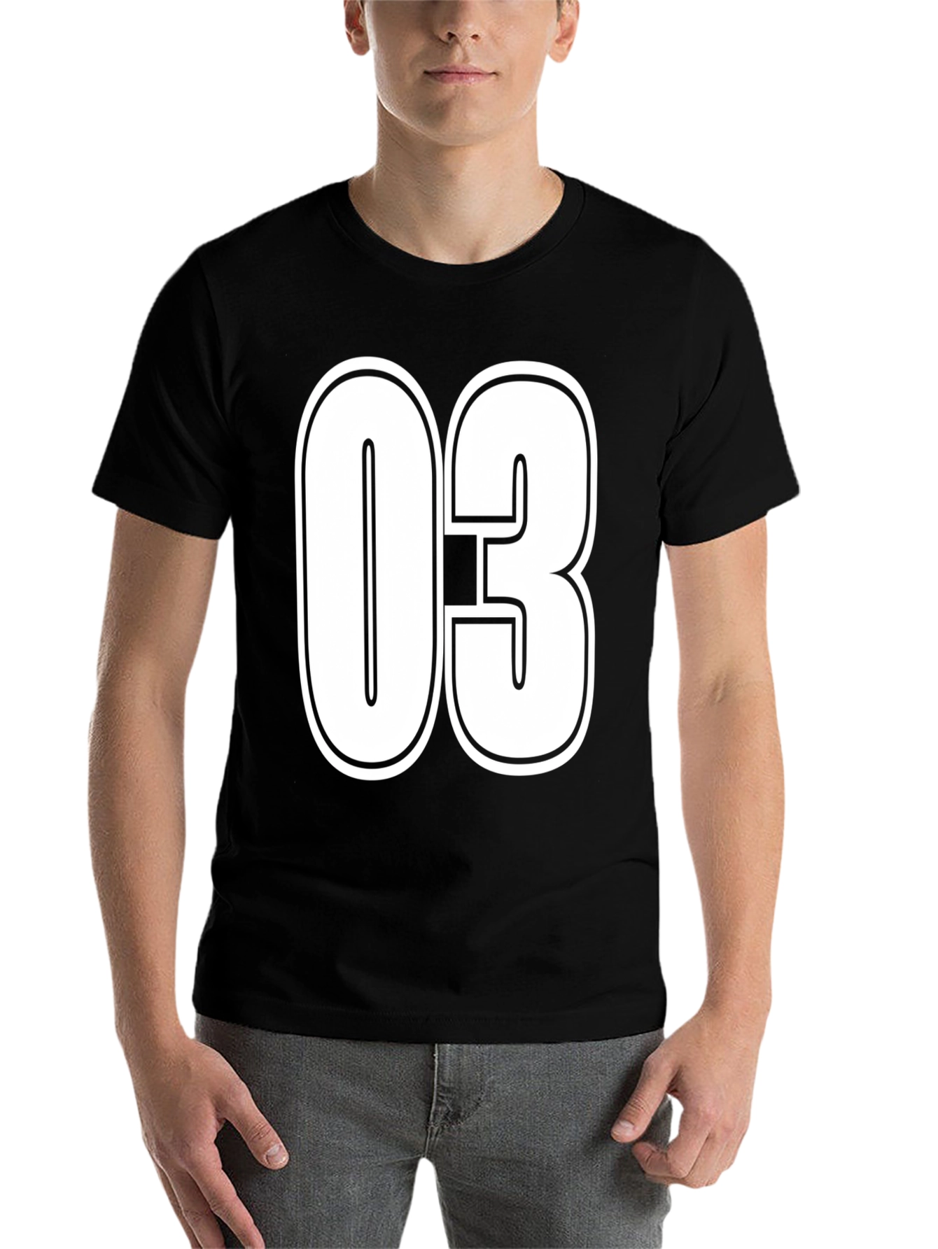 Black Number 03 Graphic T-Shirt - Bold & Stylish view 7
