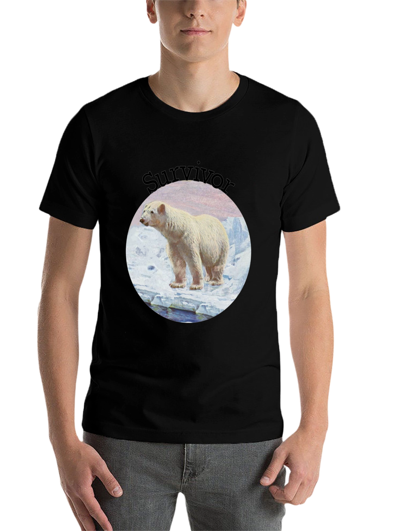 Black Polar Bear Survivor Black T-Shirt view 7