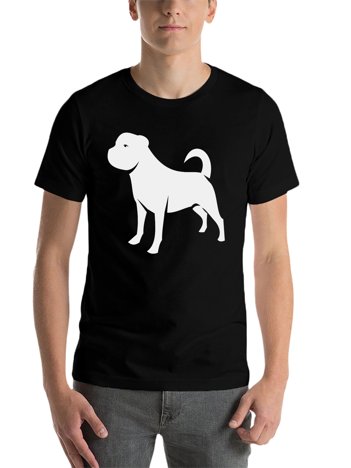 Black Dog Silhouette Graphic Tee - Black Unisex T-Shirt view 7