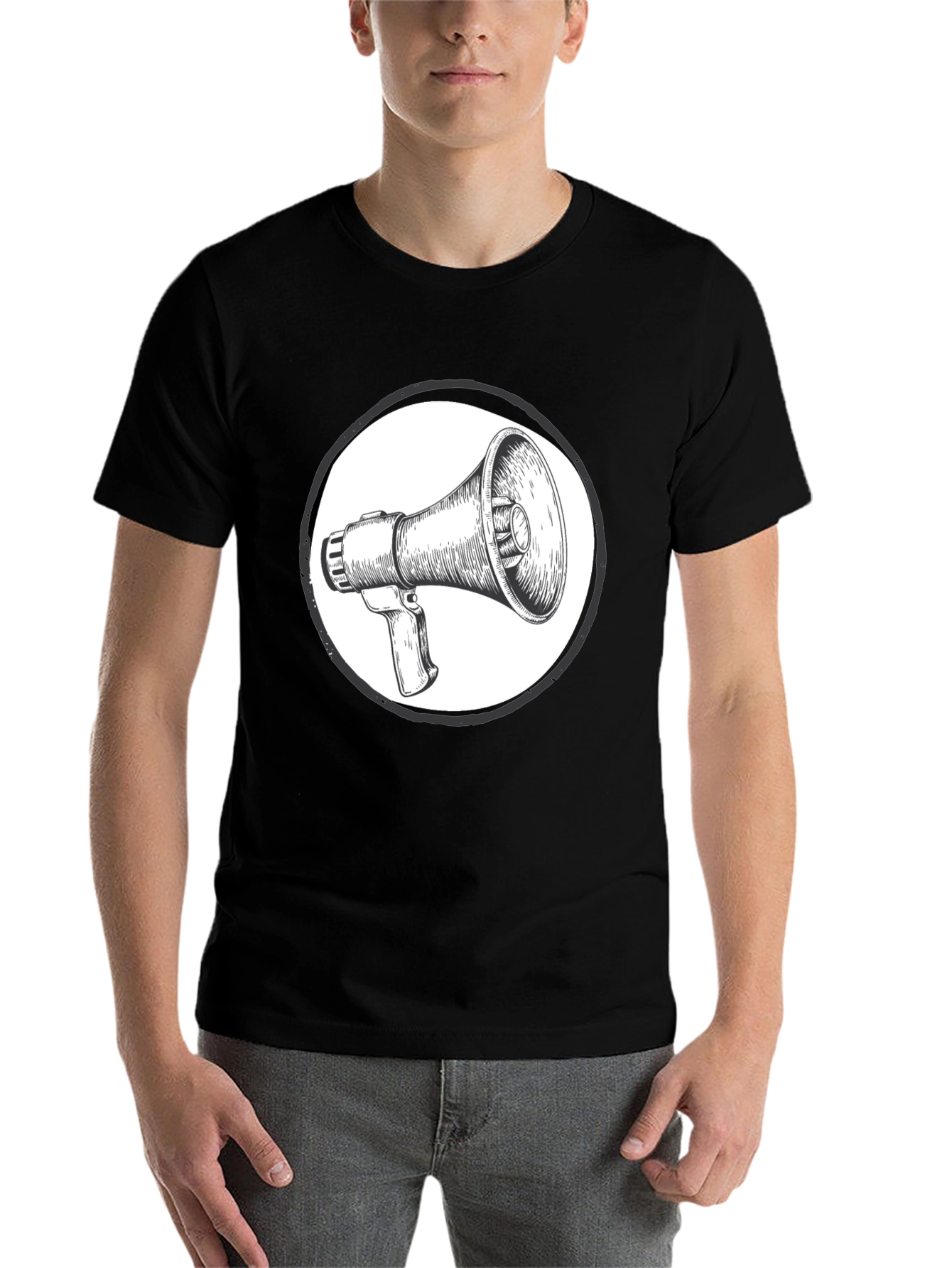 Black Megaphone Graphic Tee - Speak Up! view 7