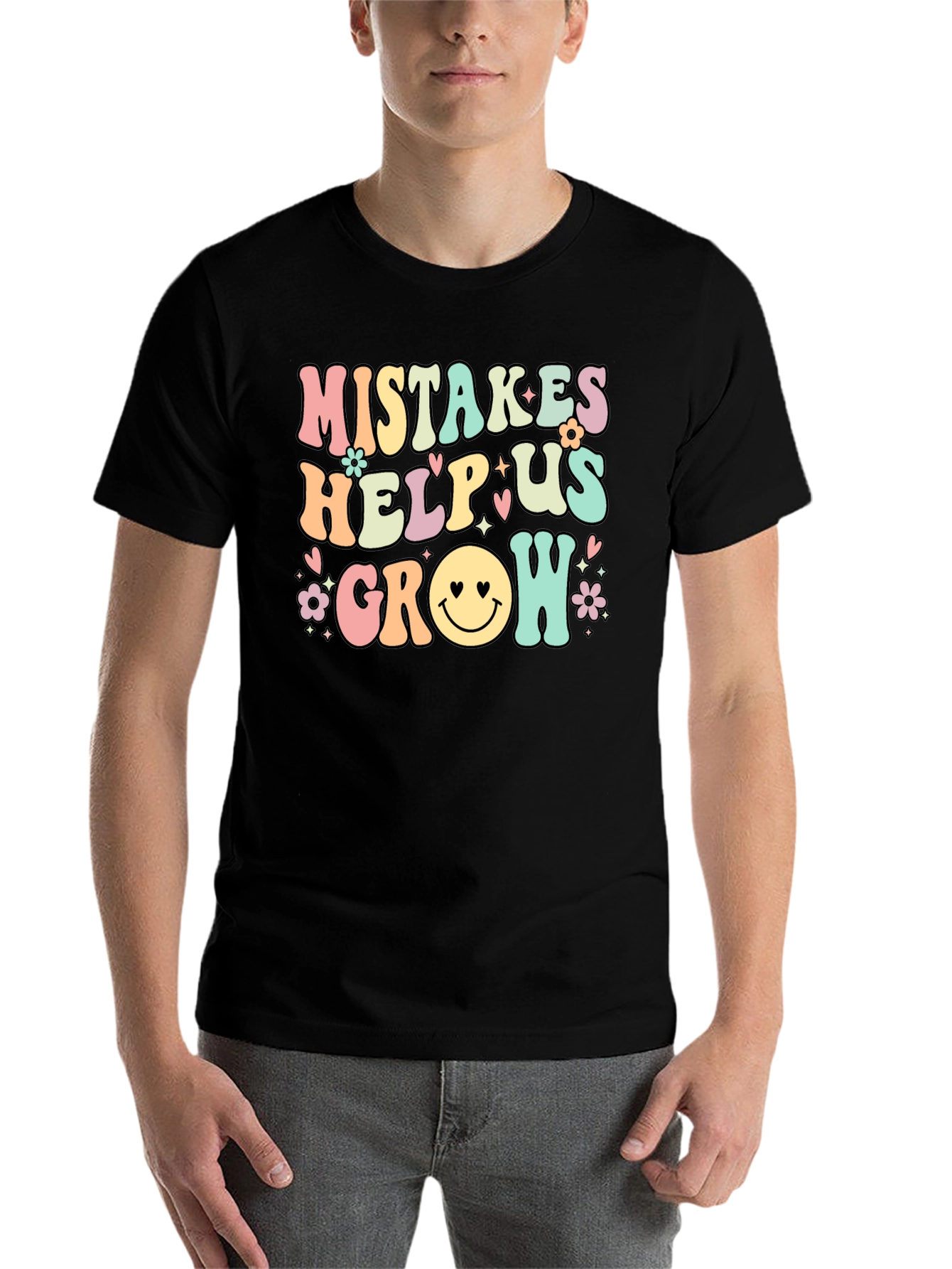 Black Mistakes Help Us Grow T-Shirt view 7